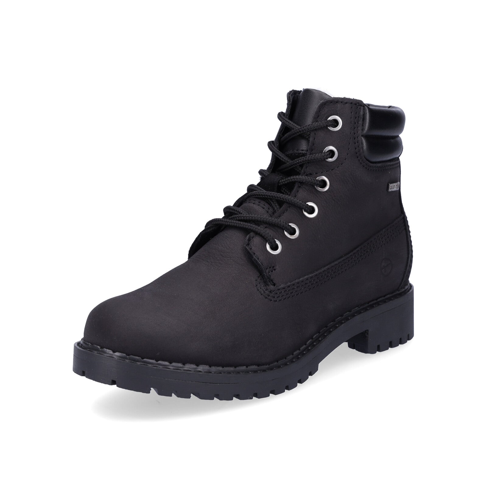 Tamaris women's leather lace-up boot black