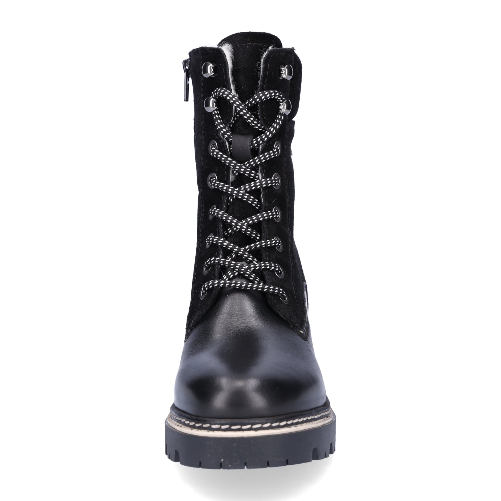 Tamaris women's leather lace-up boot black