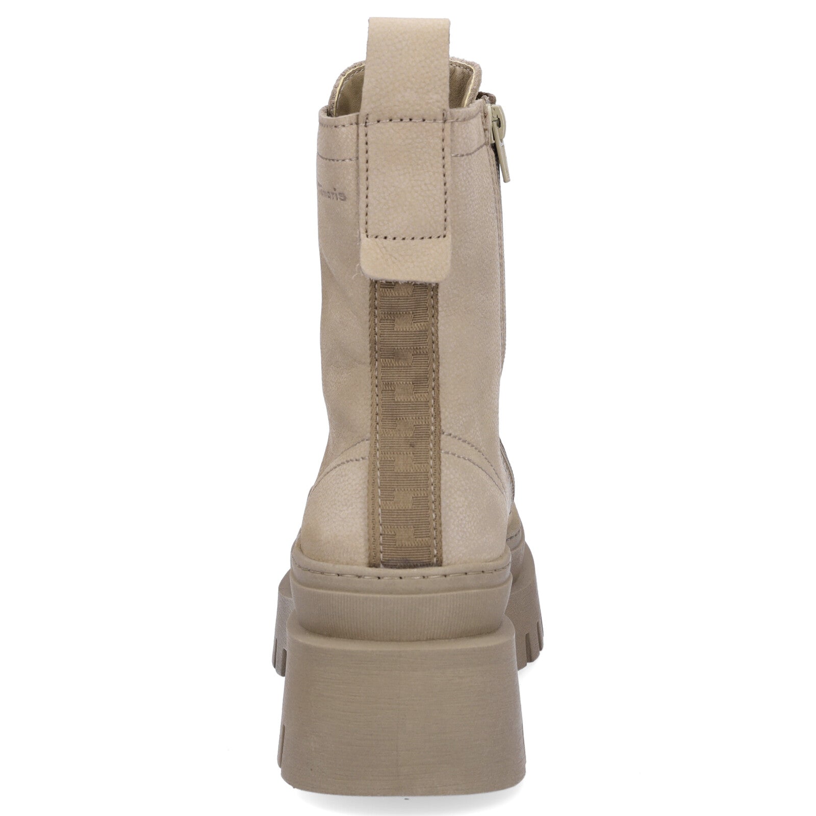 Tamaris women's leather lace-up boot taupe