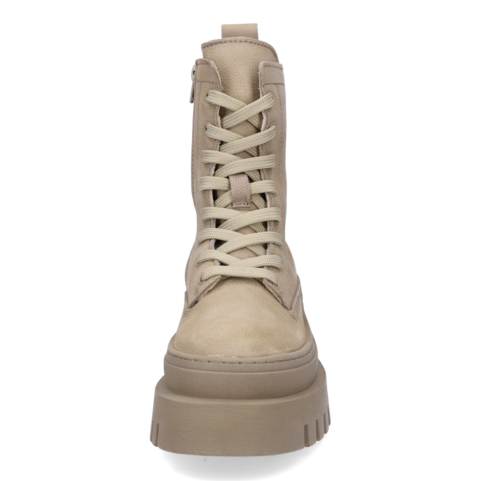 Tamaris women's leather lace-up boot taupe