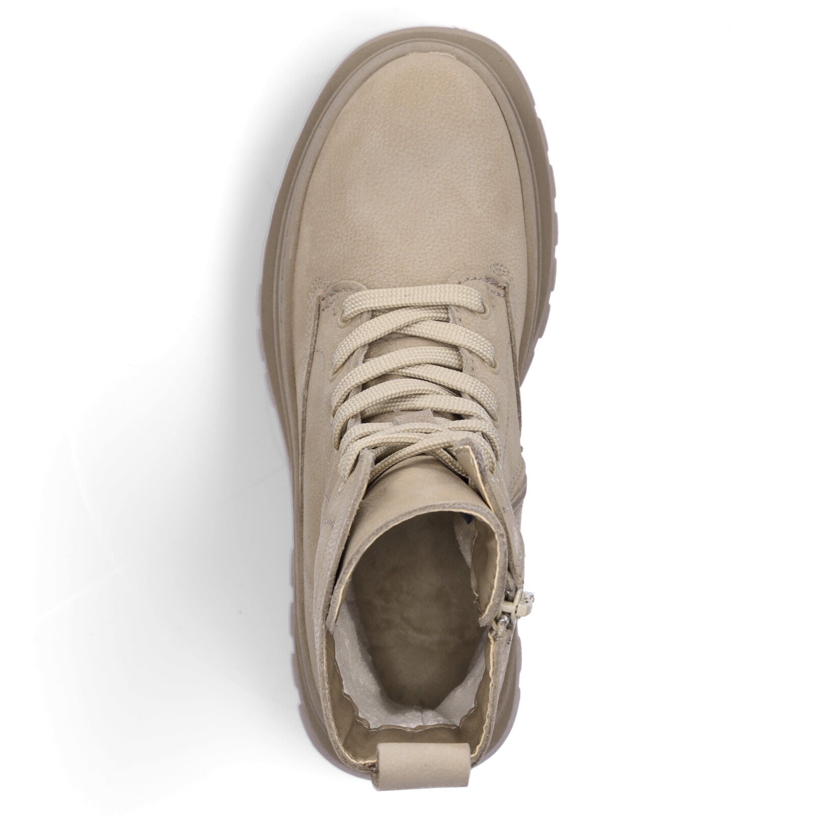 Tamaris women's leather lace-up boot taupe
