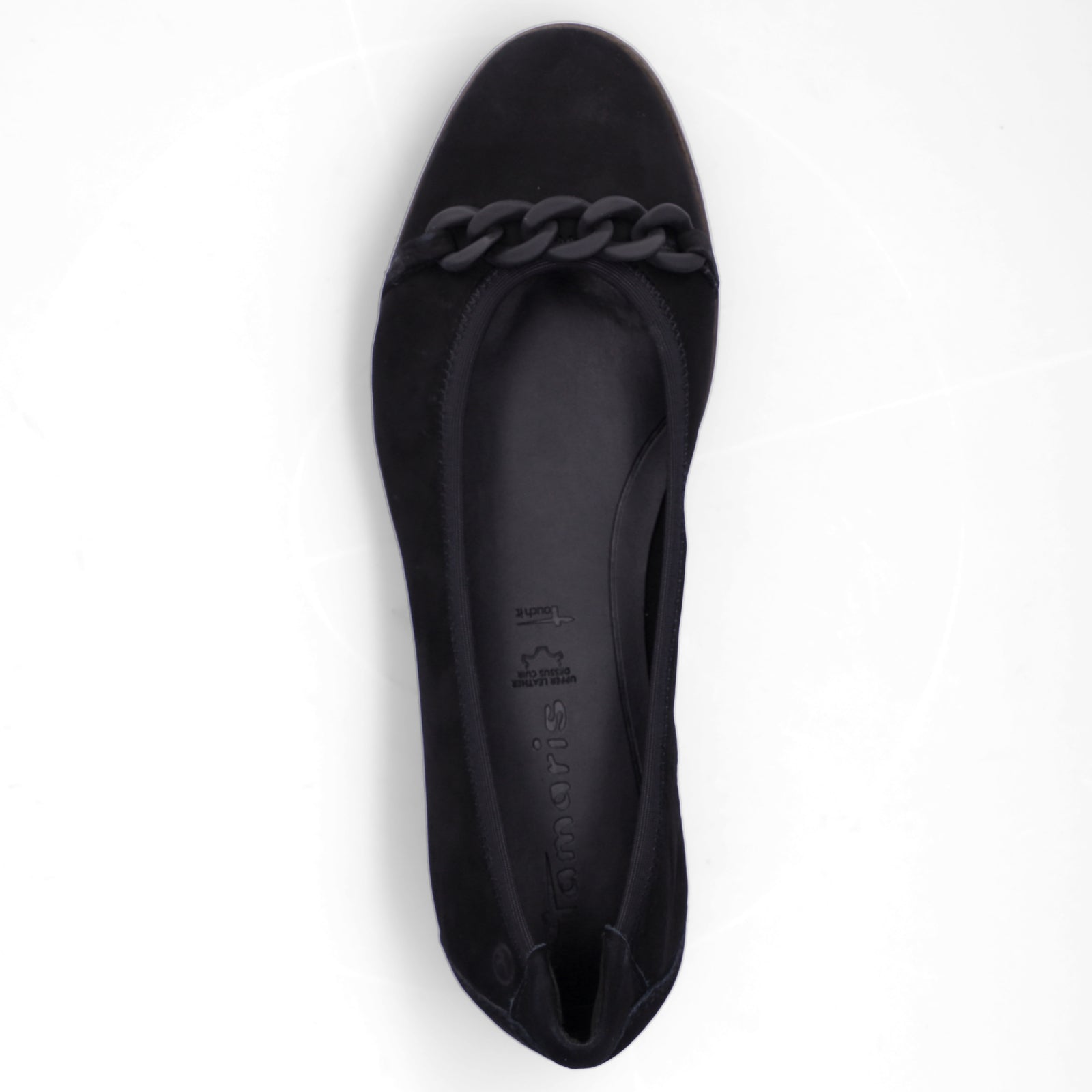 Tamaris Damen Leder Ballerina schwarz