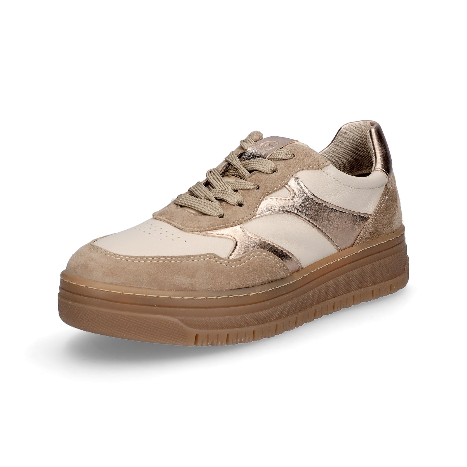 Tamaris Damen Sneaker beige metallic