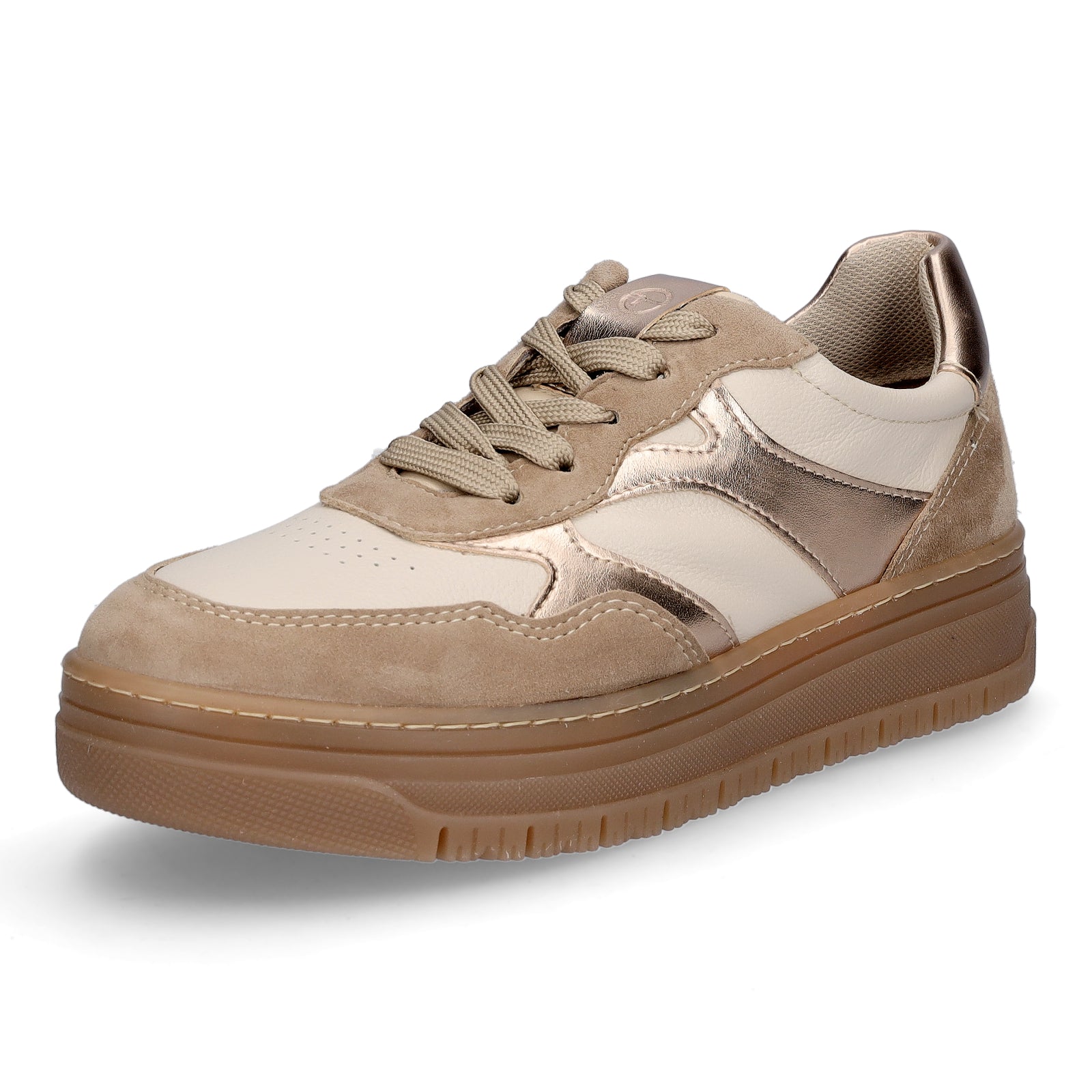Tamaris Damen Sneaker beige metallic