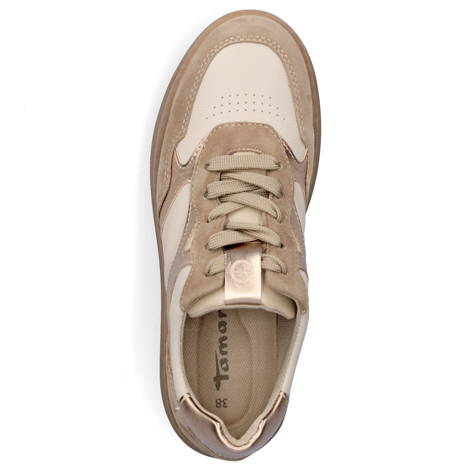 Tamaris Damen Sneaker beige metallic