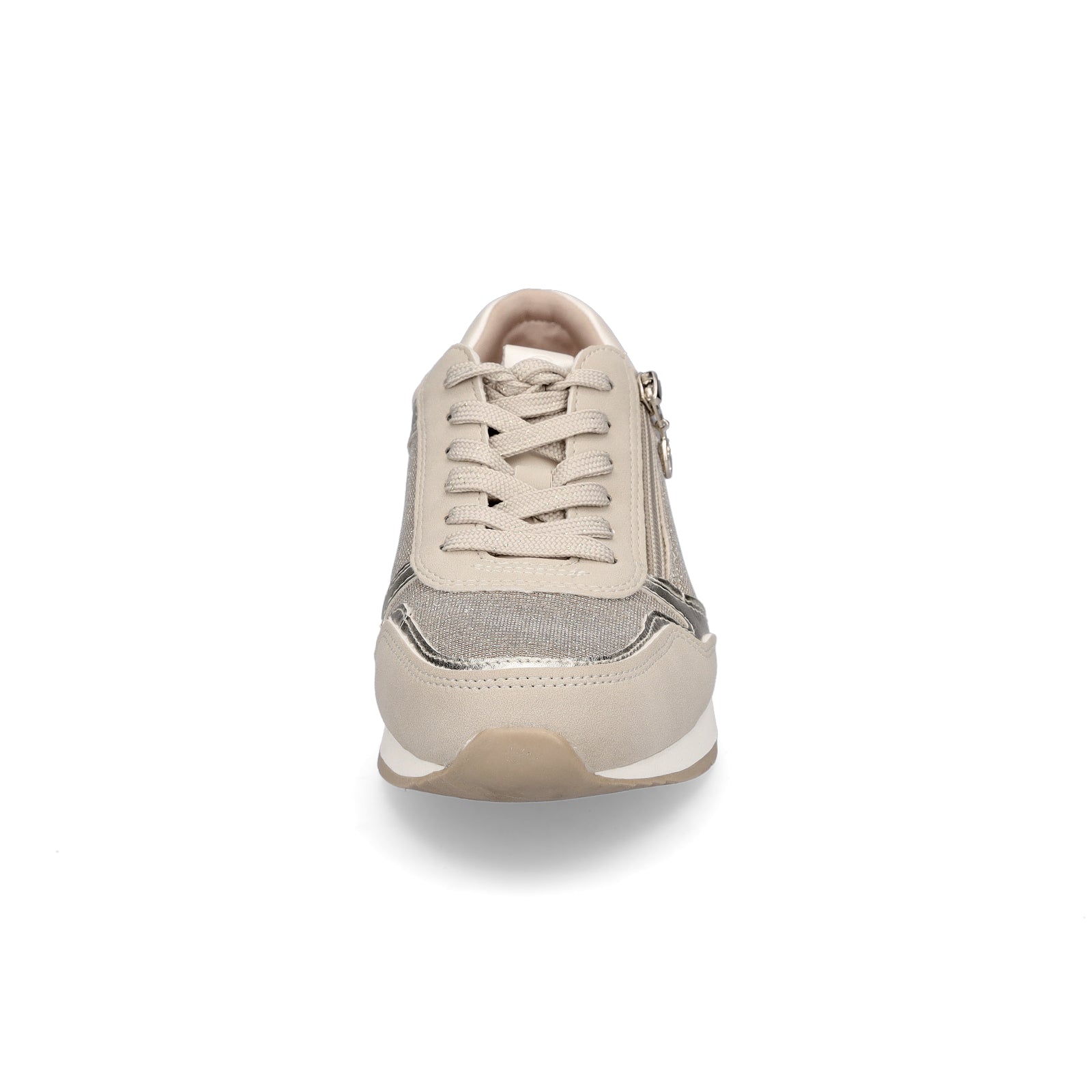 Tamaris Damen Sneaker beige gold Glitzer