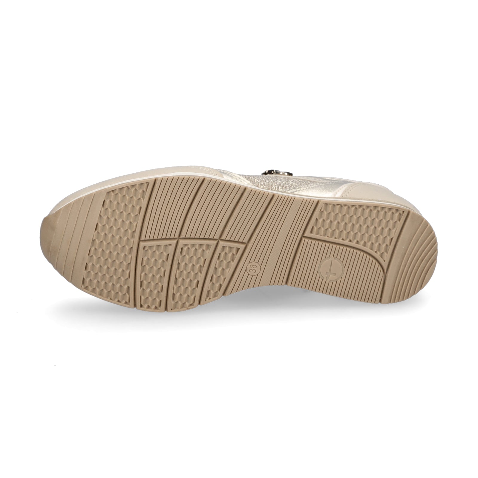 Tamaris Damen Sneaker beige gold Glitzer