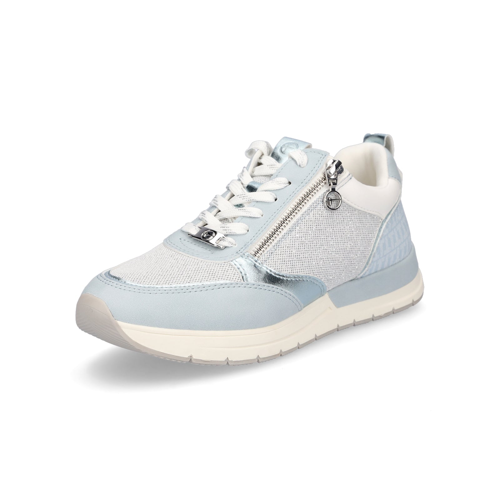 Tamaris Damen Sneaker hellblau Glitzer