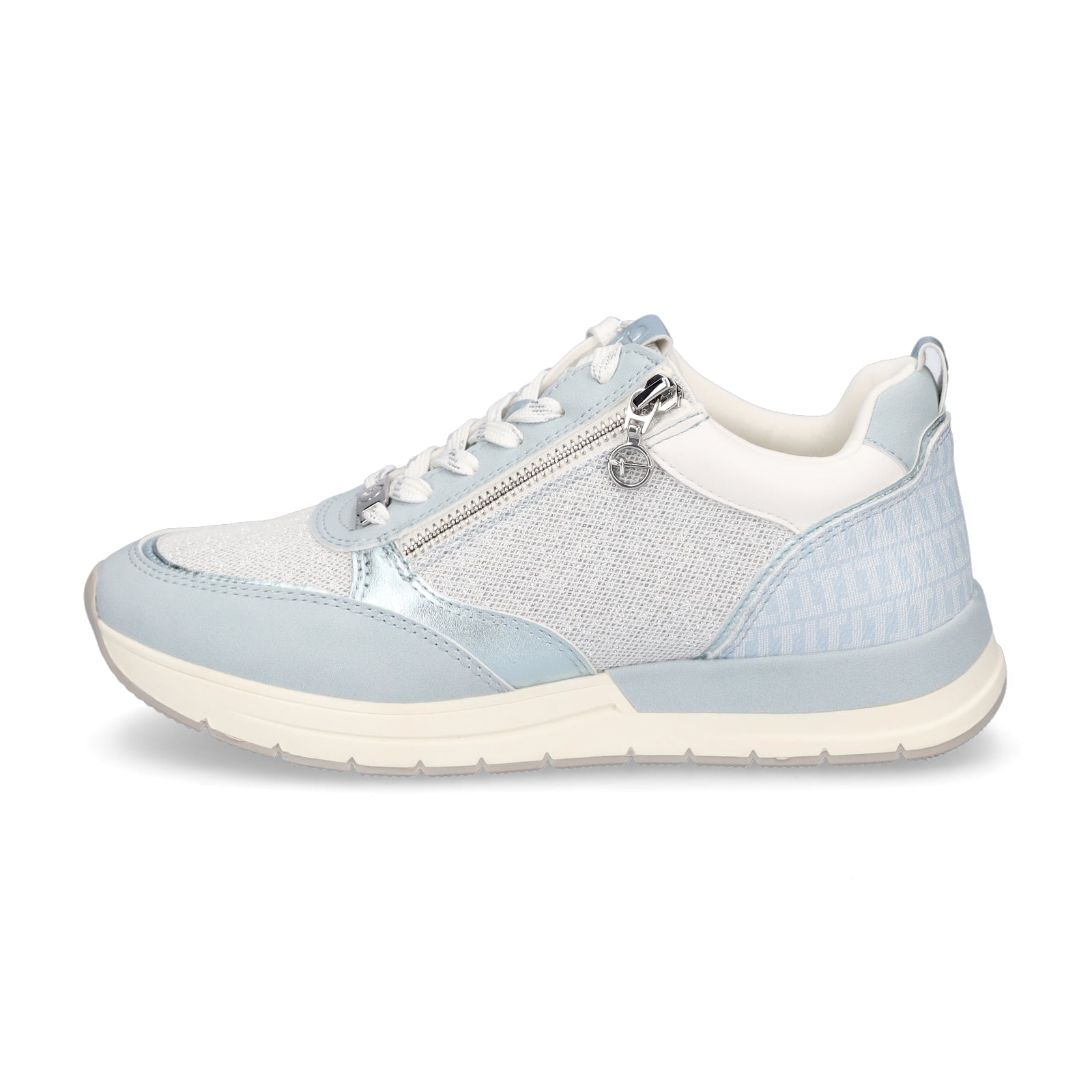 Tamaris Damen Sneaker hellblau Glitzer