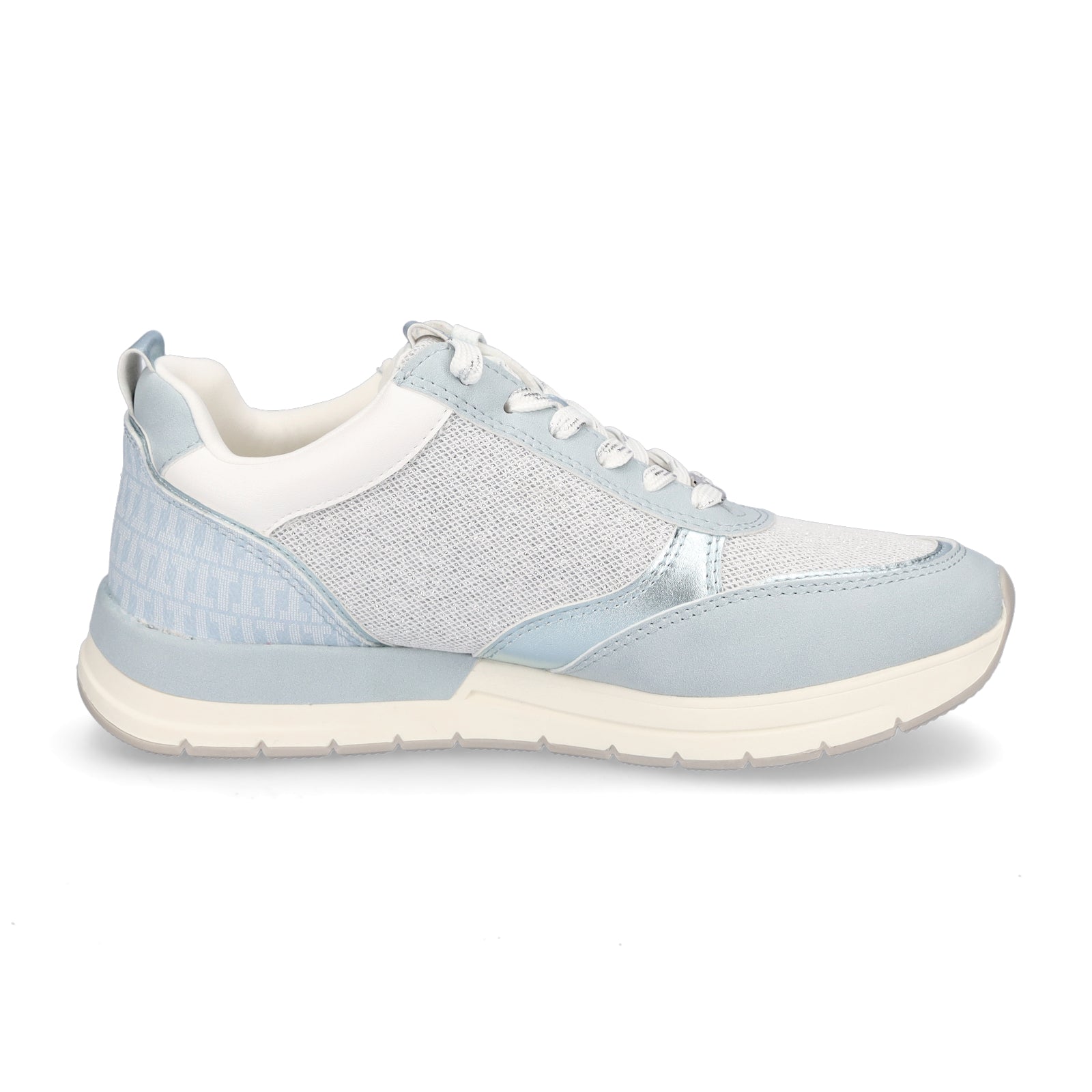 Tamaris Damen Sneaker hellblau Glitzer