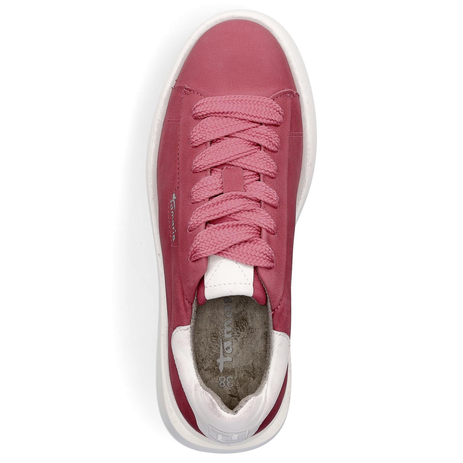 Tamaris women's leather platform sneaker pink