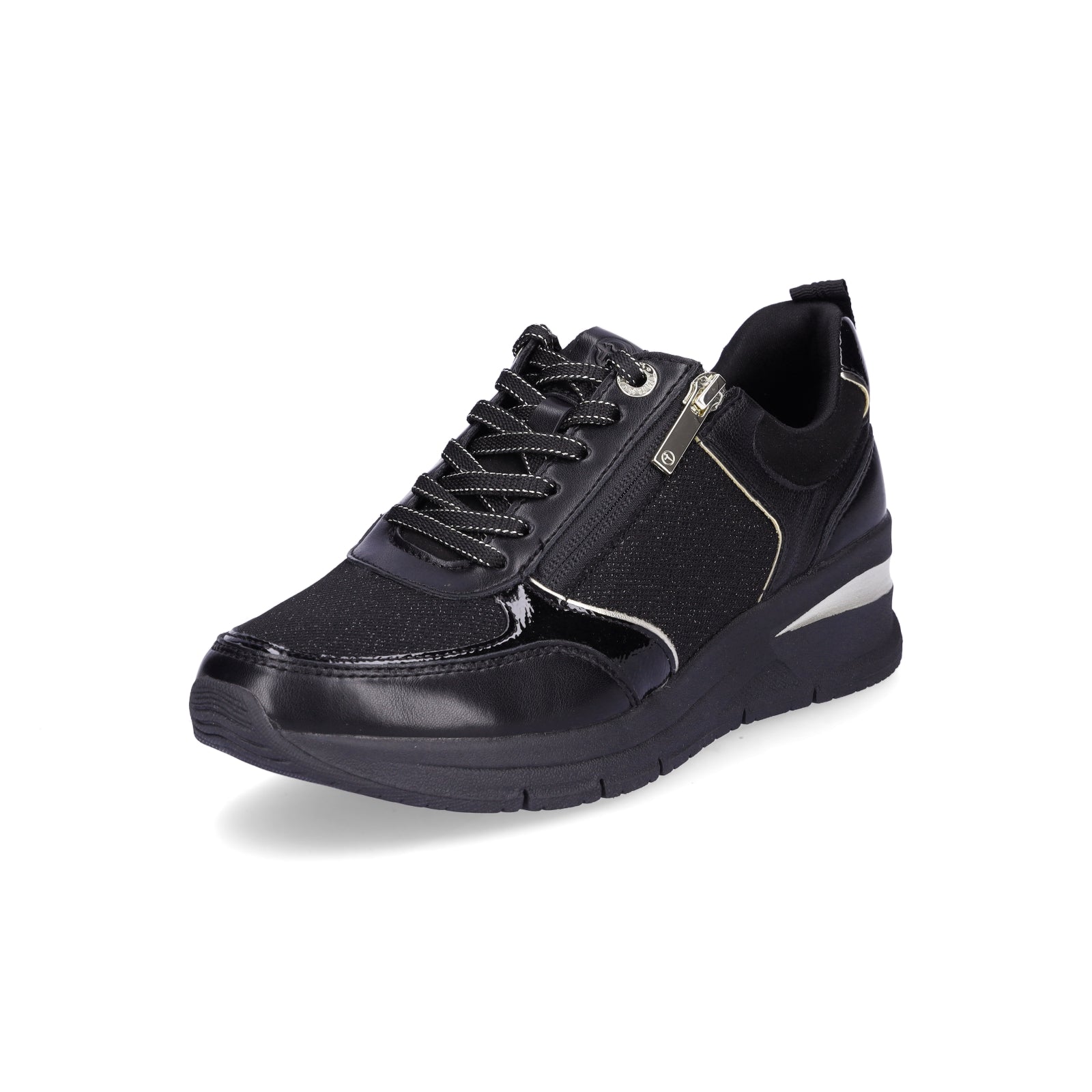 Tamaris Damen Sneaker schwarz gold