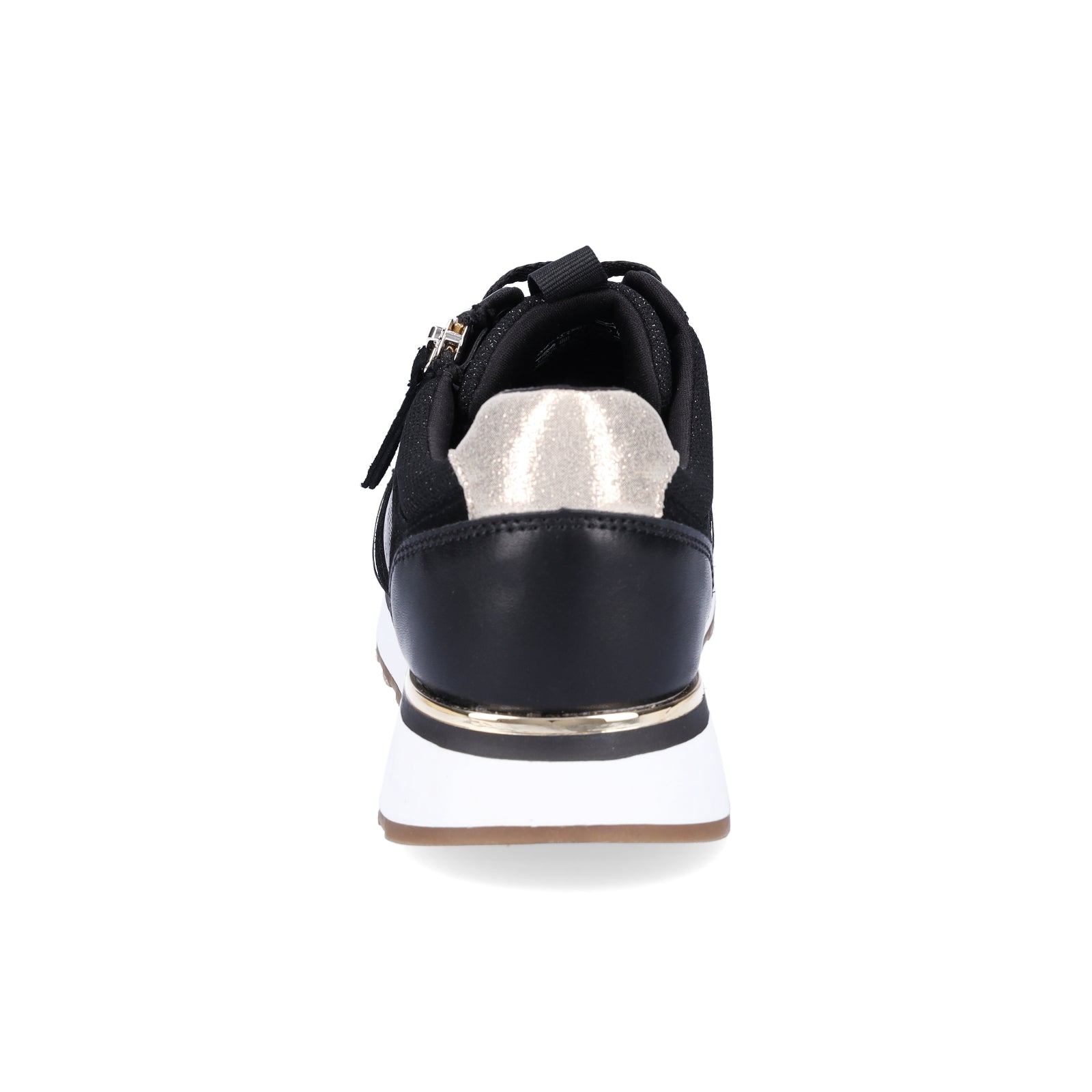 Tamaris women's leather sneakers black gold