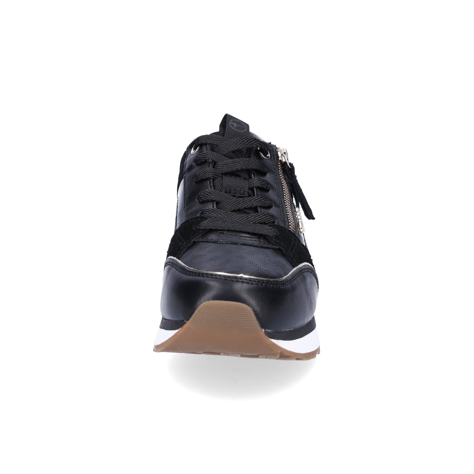 Tamaris women's leather sneakers black gold