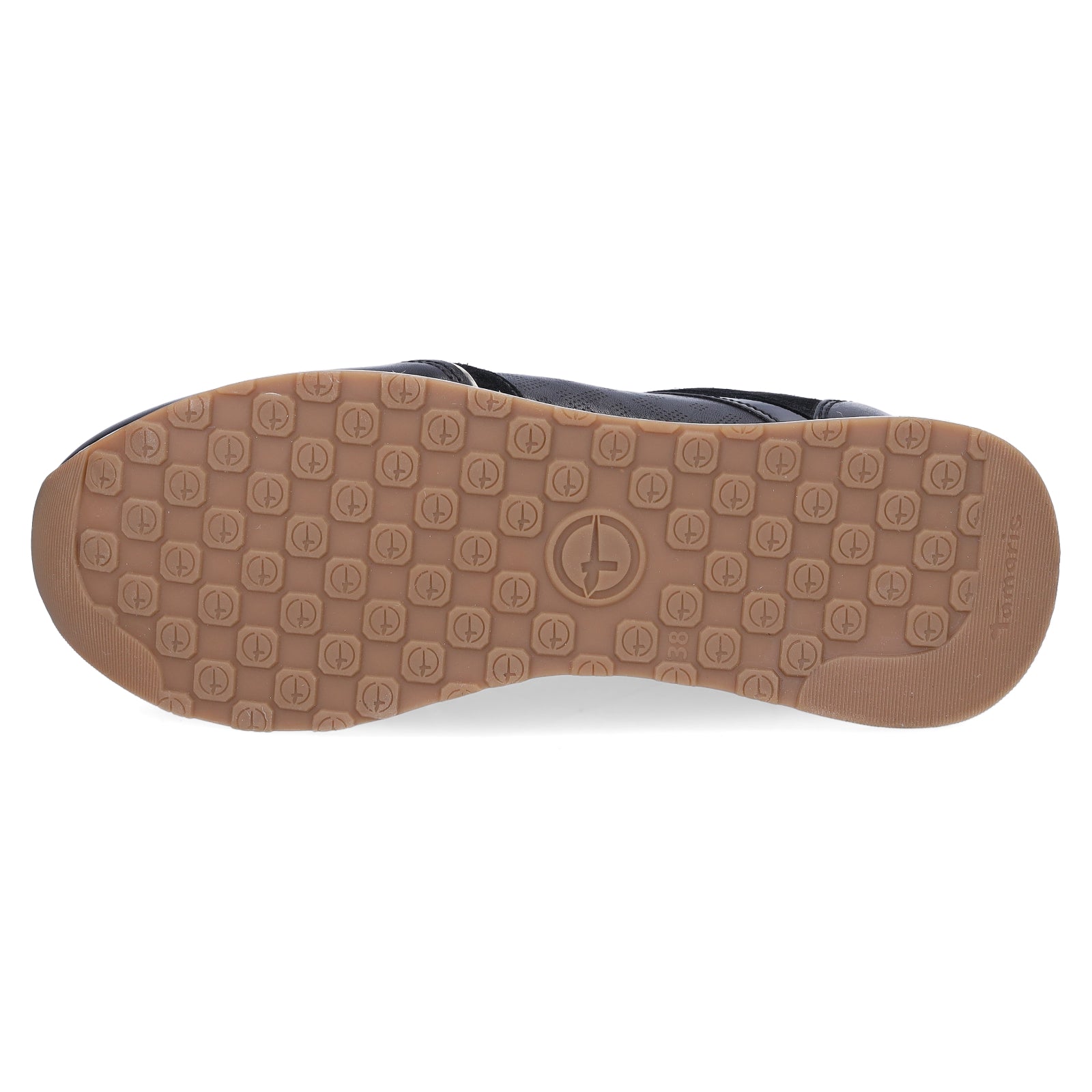 Tamaris women's leather sneakers black gold