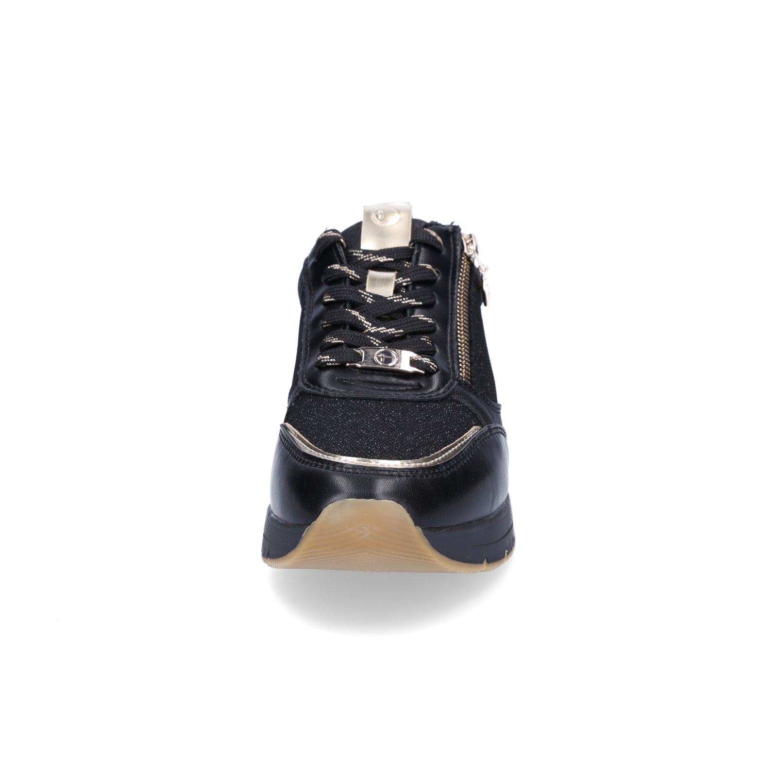 Tamaris Damen Sneaker schwarz gold Glitzer