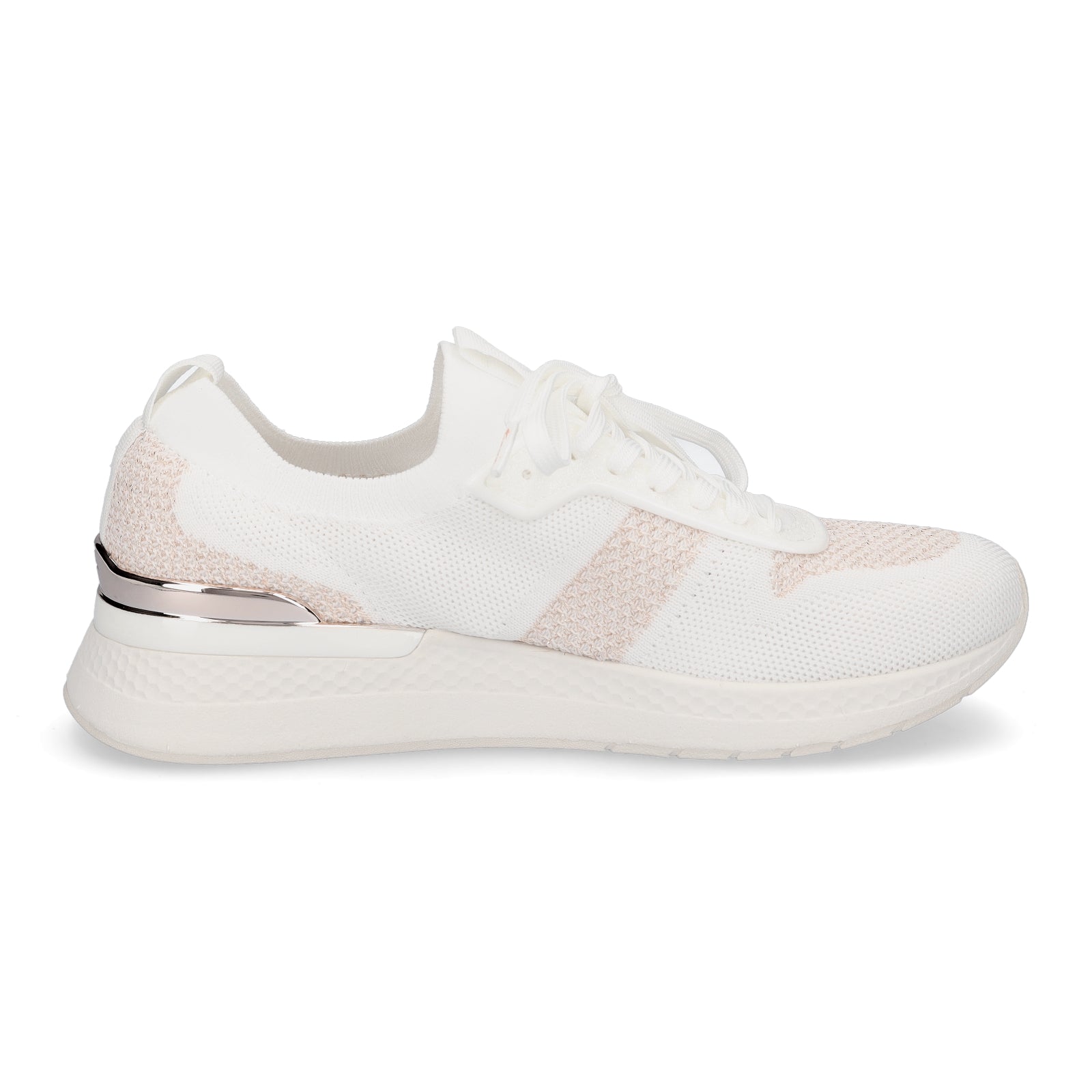 Tamaris Damen Strick Sneaker weiß roségold