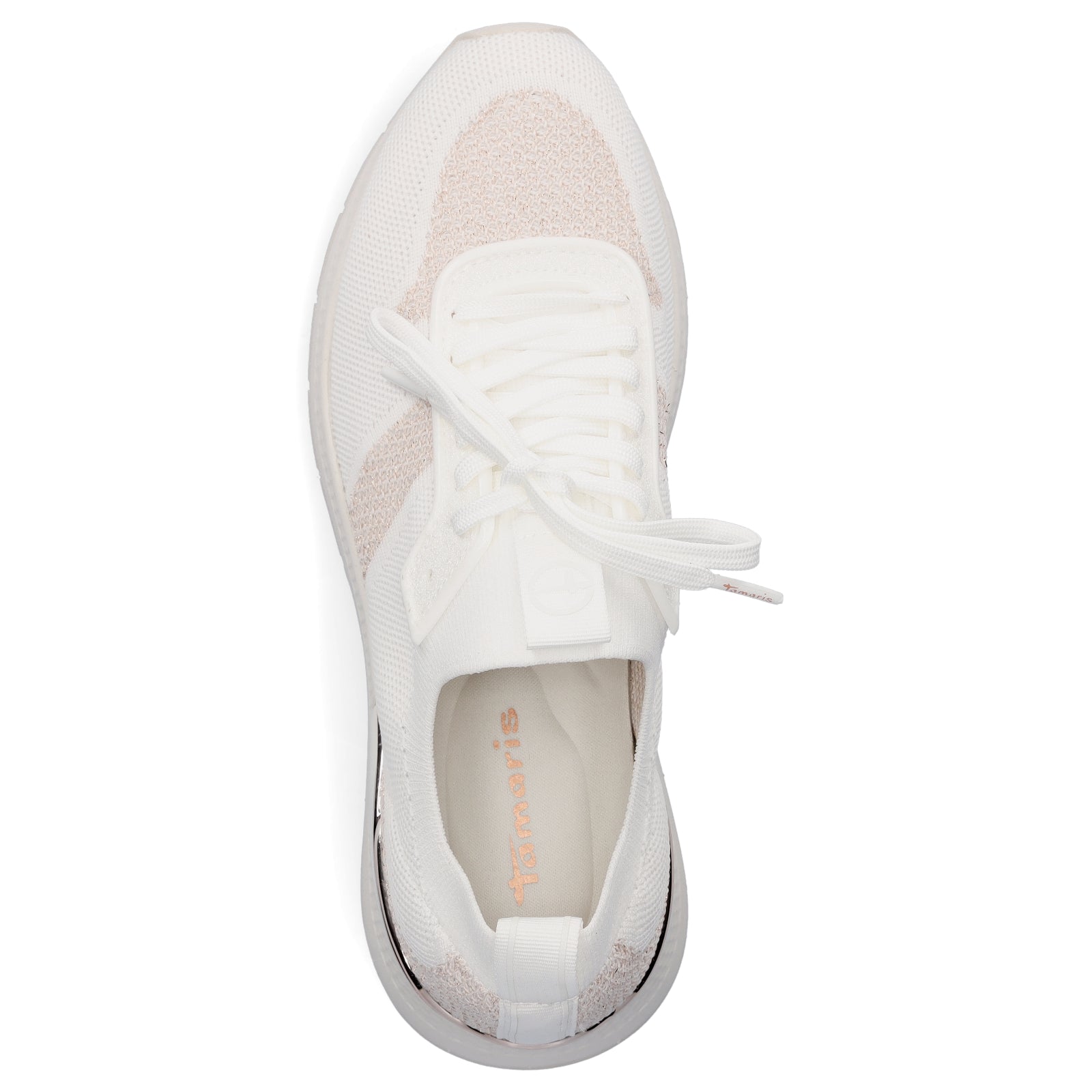 Tamaris Damen Strick Sneaker weiß roségold