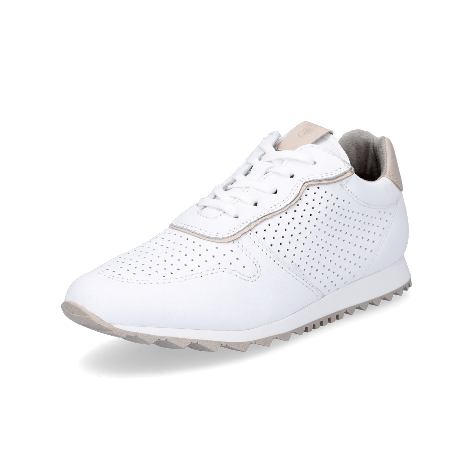 Tamaris Damen Leder Sneaker weiß natur