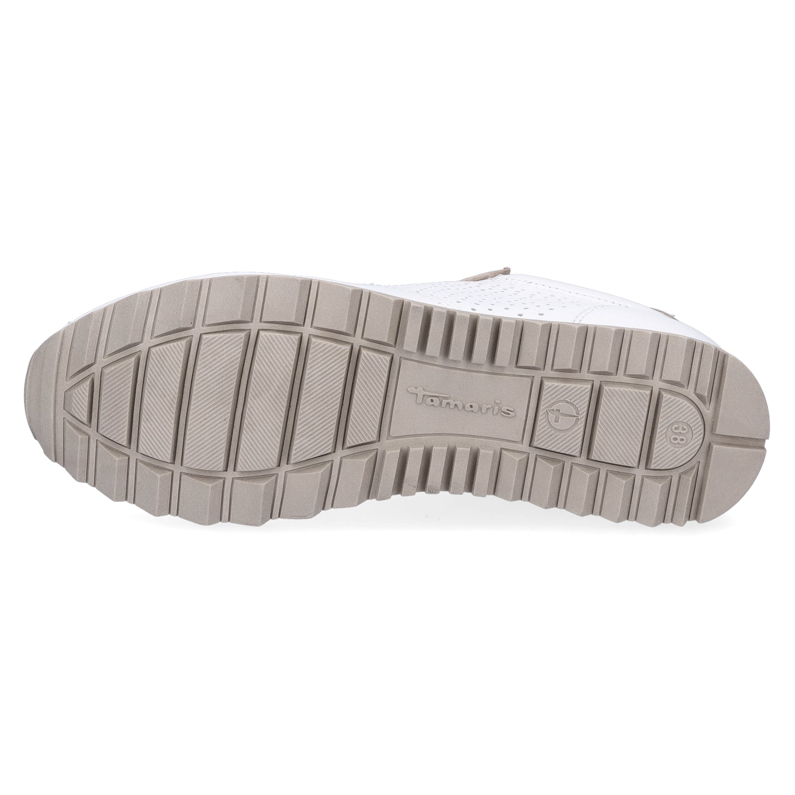 Tamaris Damen Leder Sneaker weiß natur