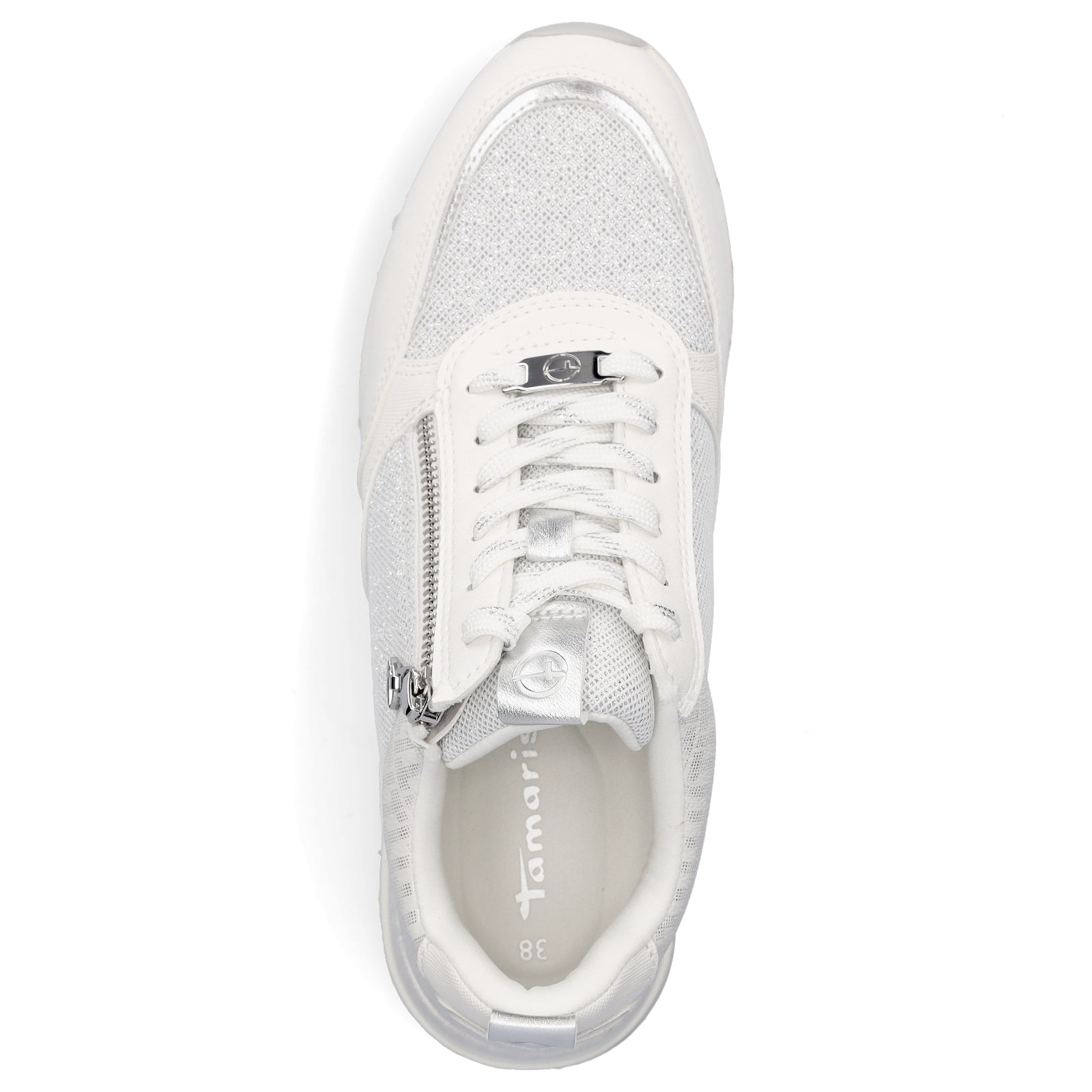 Tamaris Damen Sneaker weiß Glitzer
