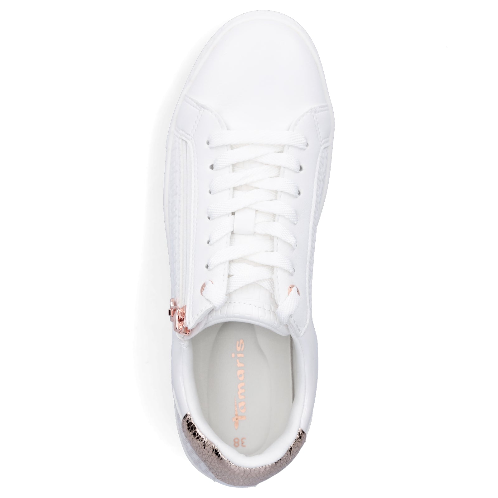 Tamaris Damen Plateau Sneaker weiß roségold