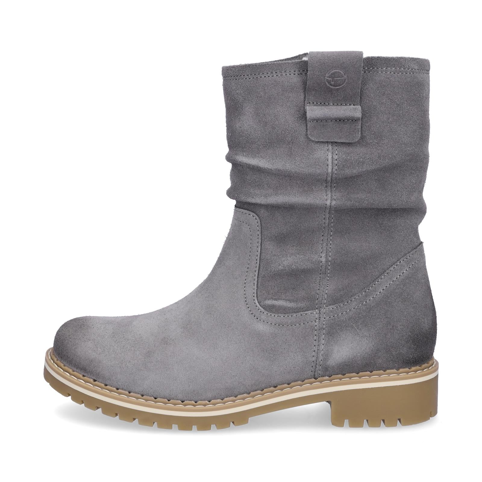 Tamaris Damen Leder Boot grau