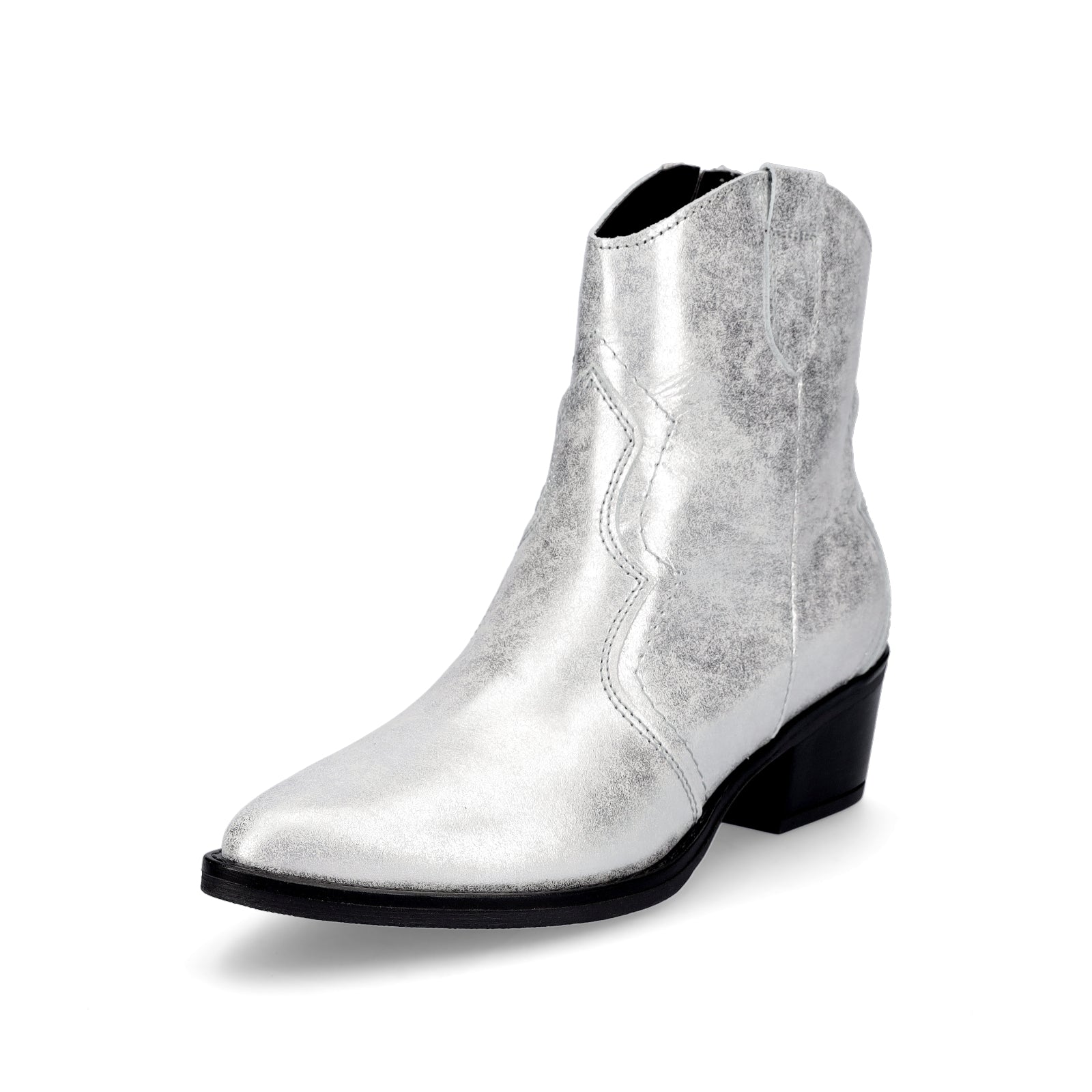 Tamaris Damen Leder Stiefelette silber