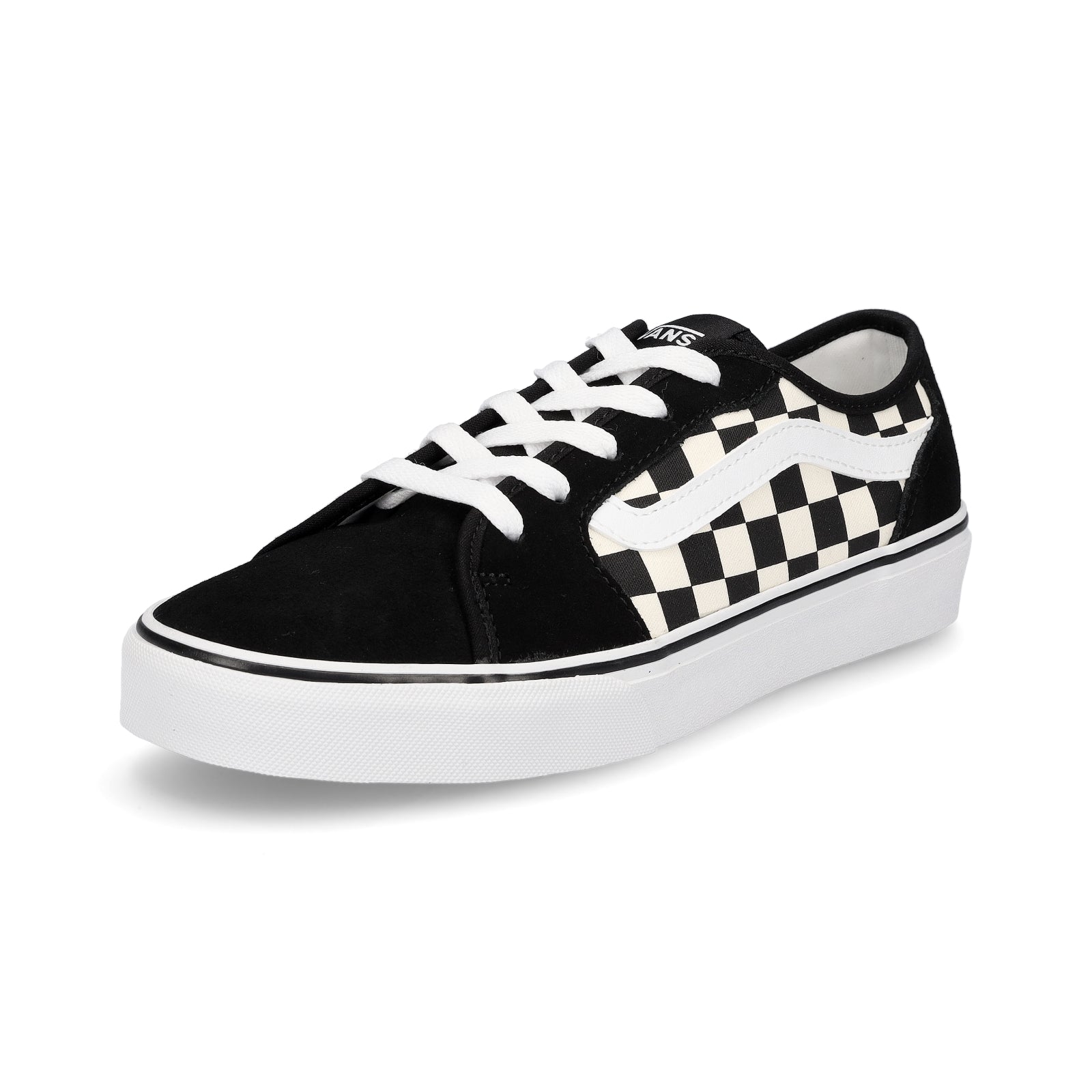 Vans women's Filmore Decon Checkerboard sneaker black