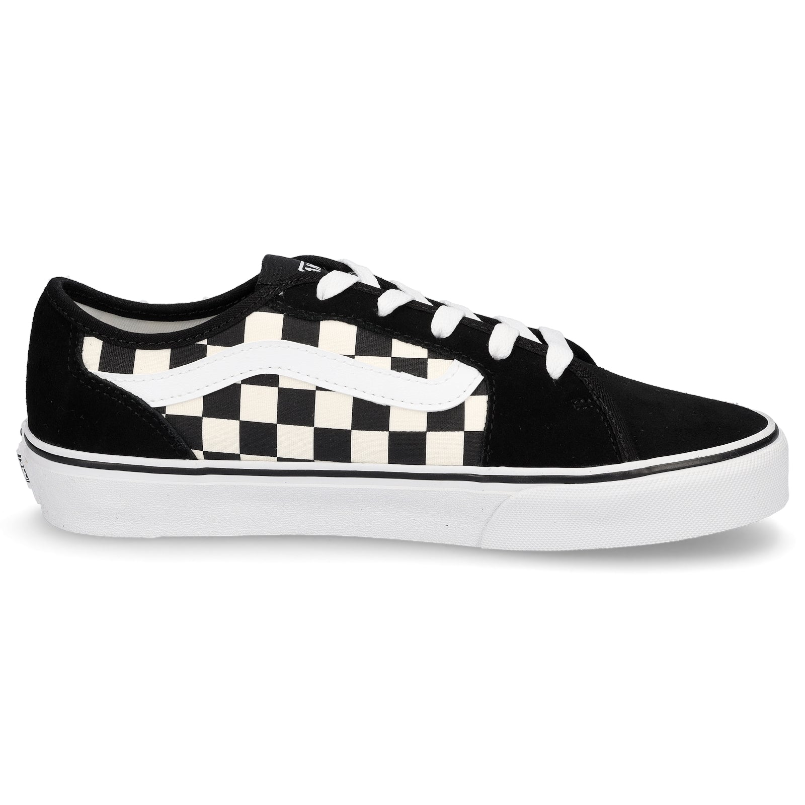 Vans women's Filmore Decon Checkerboard sneaker black