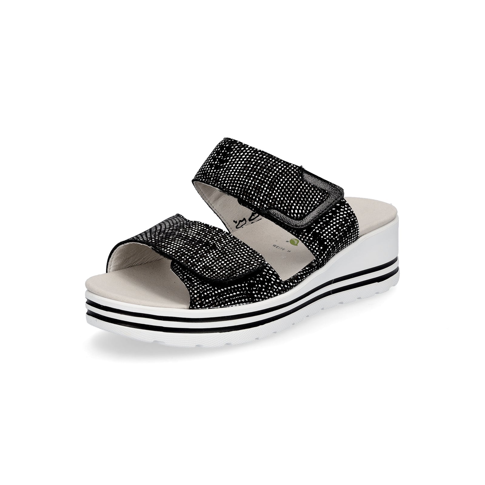 Waldläufer women's mules Michelle black white