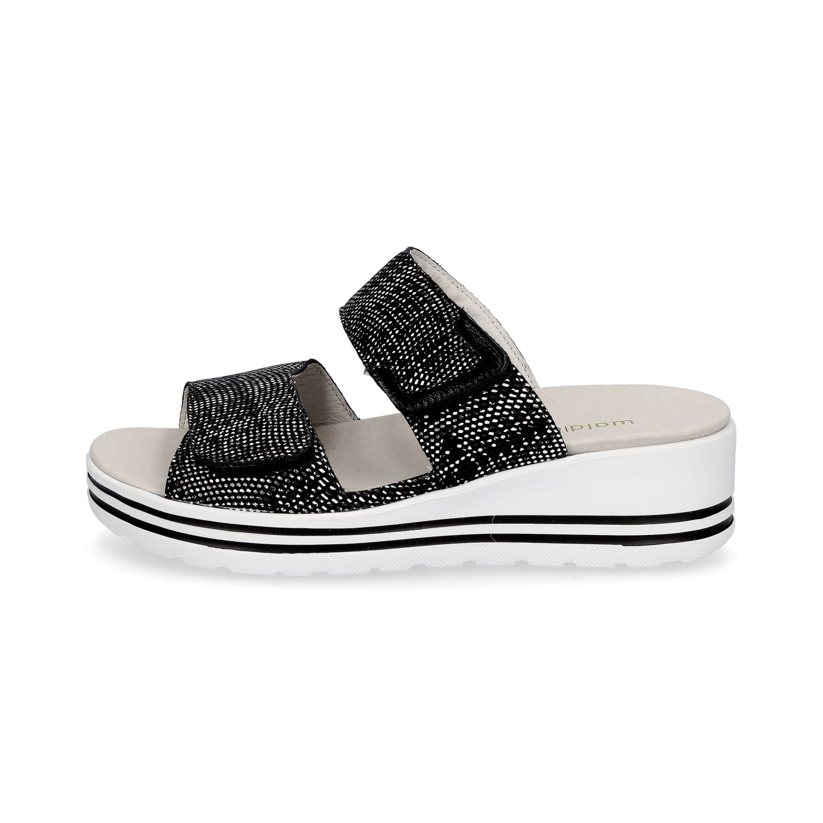 Waldläufer women's mules Michelle black white