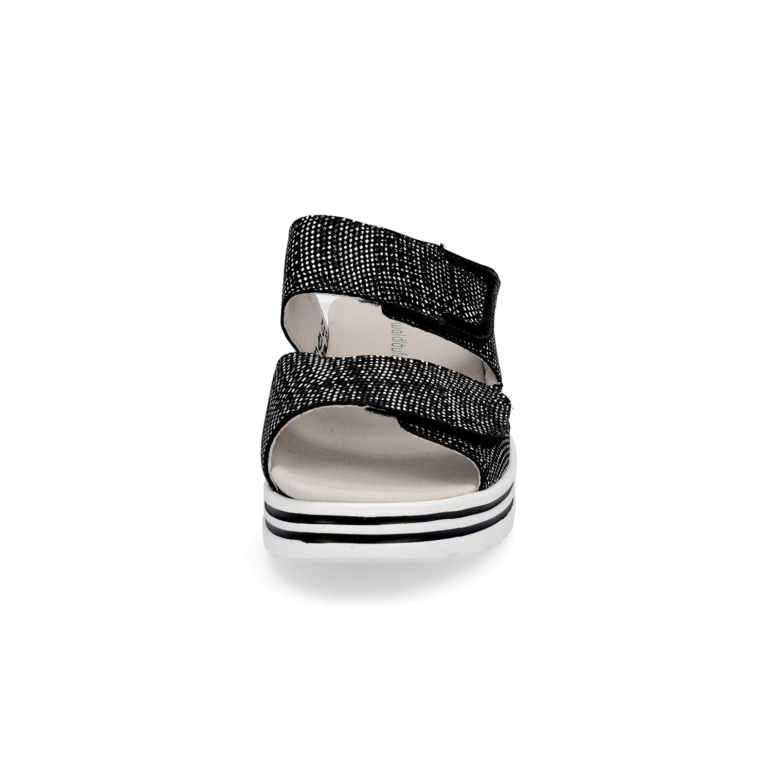 Waldläufer women's mules Michelle black white