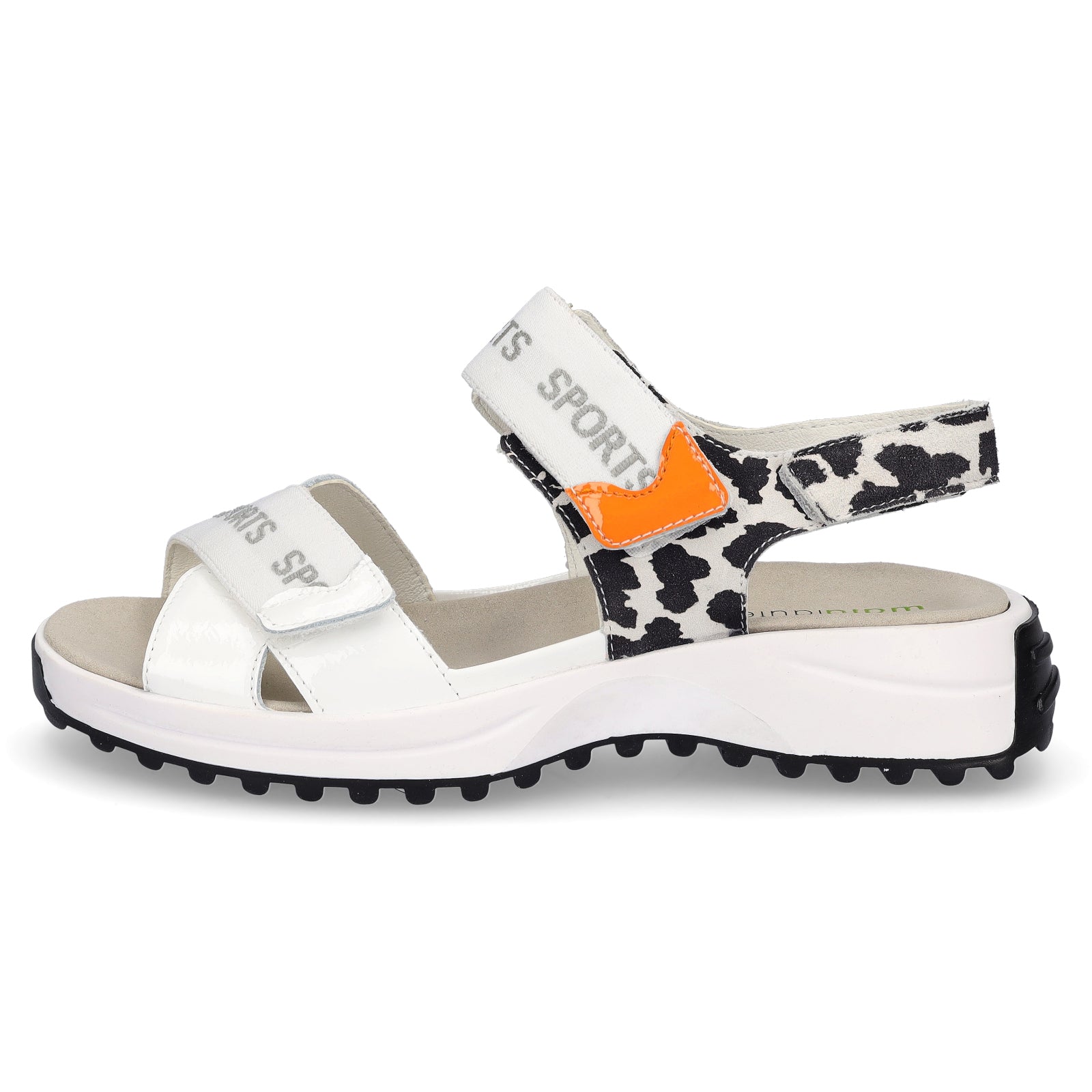 Waldläufer women's sandals white animal print patent