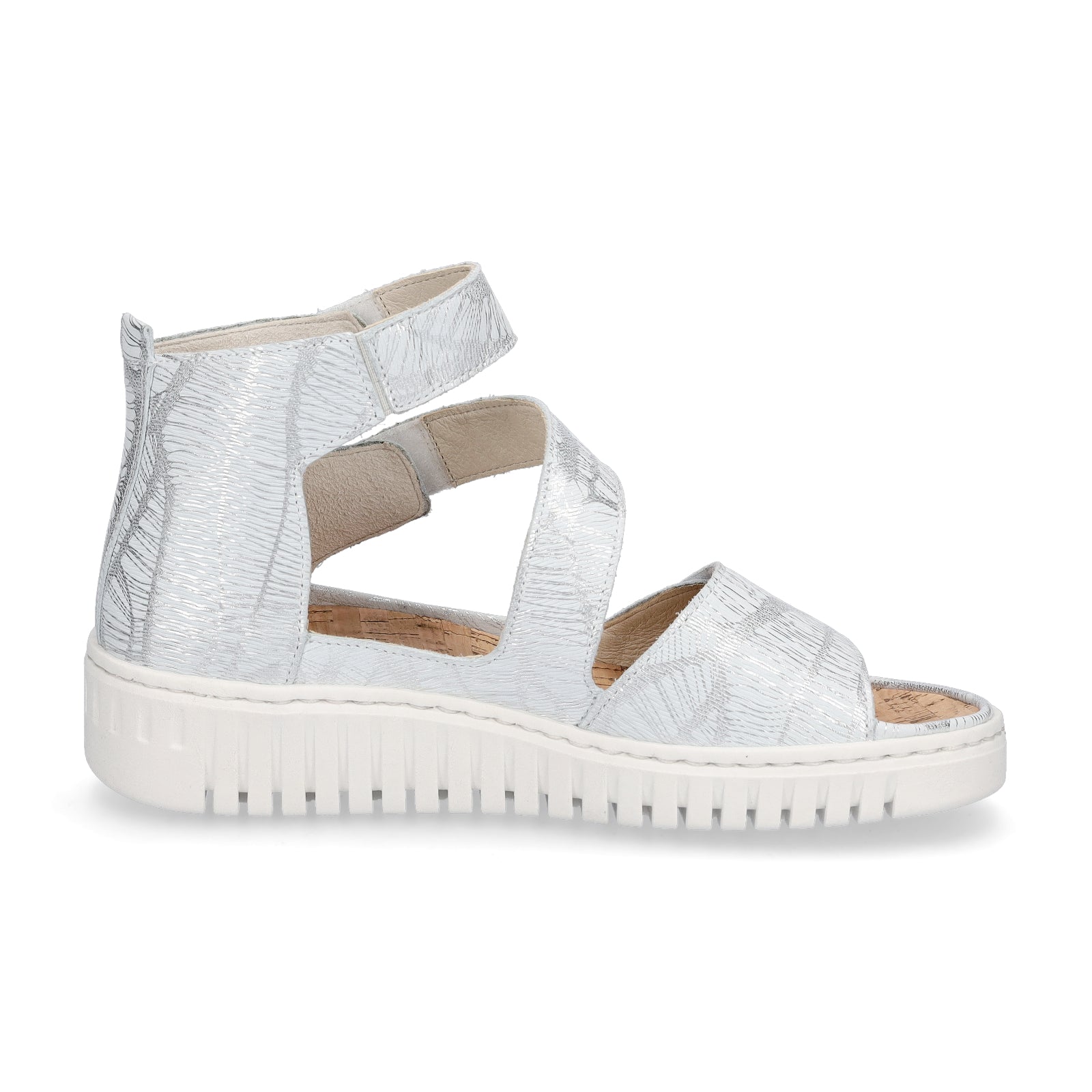 Waldläufer women's sandal Willow white silver