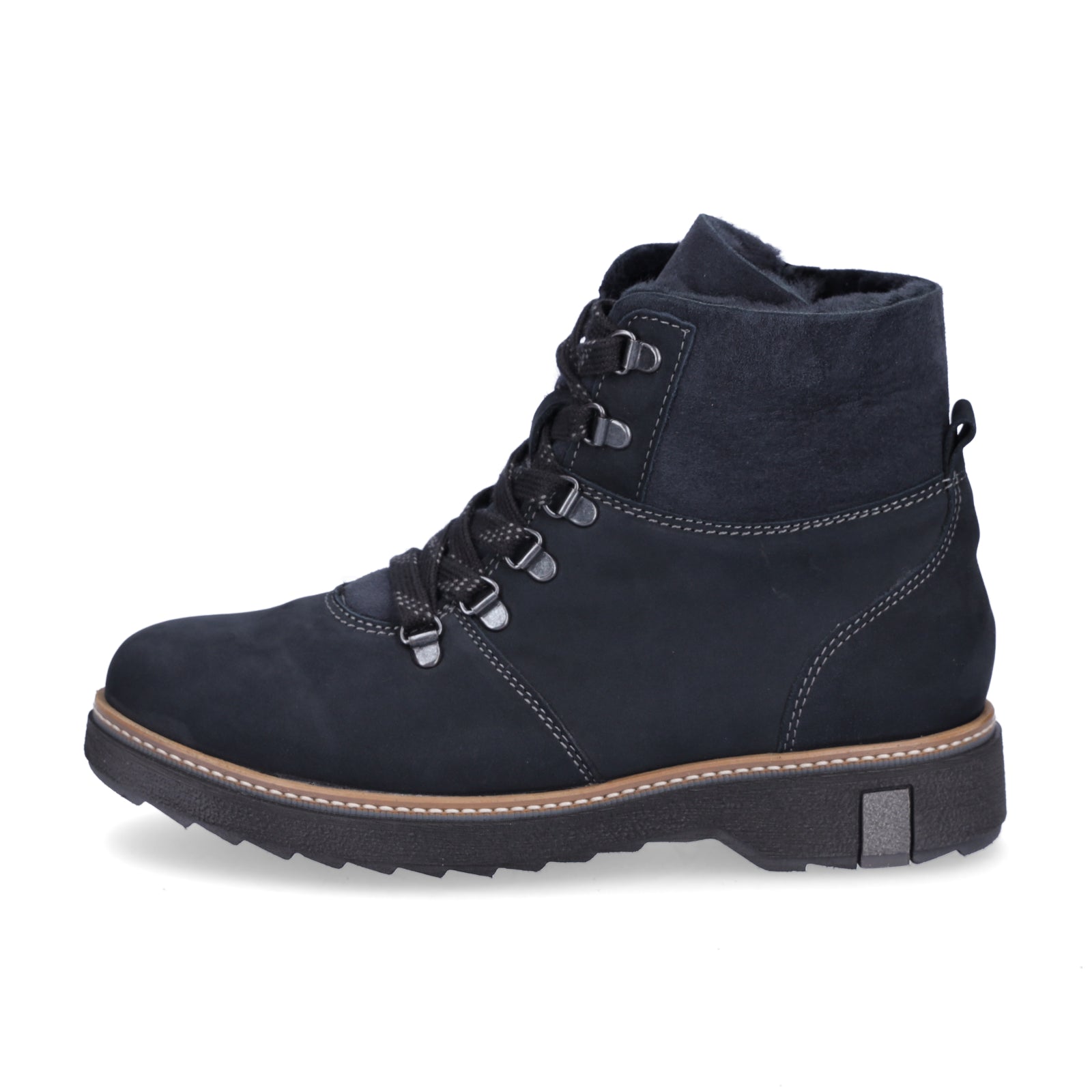 Waldläufer Damen Leder Schnürboot blau