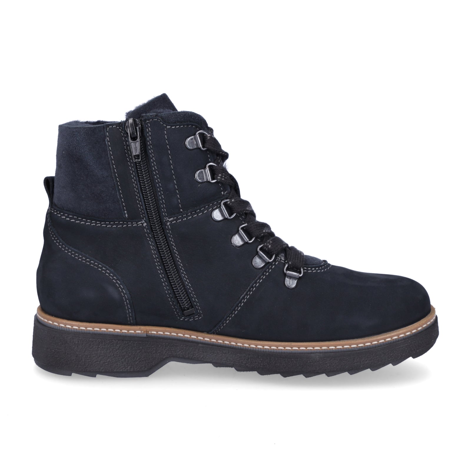 Waldläufer Damen Leder Schnürboot blau