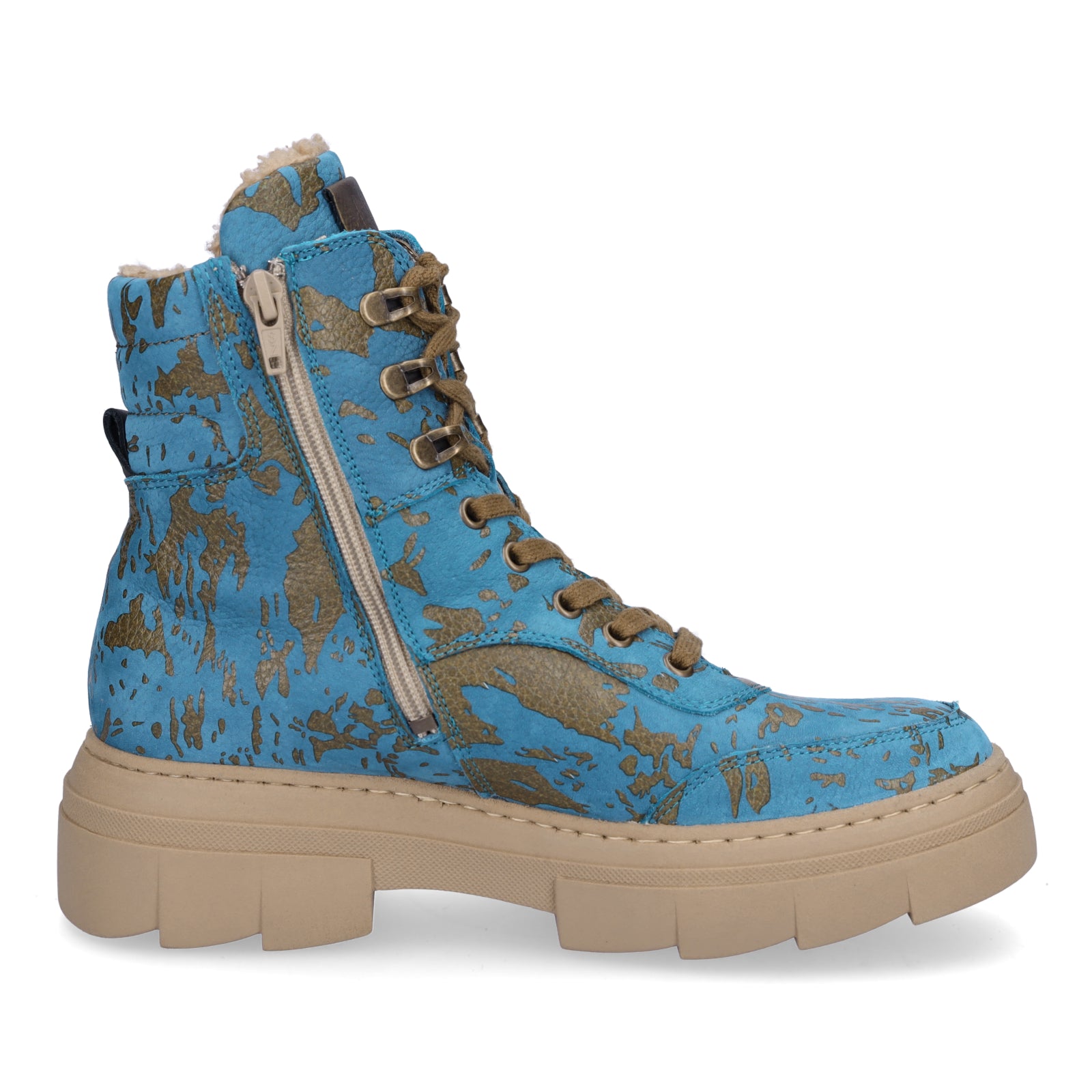 Waldläufer Damen Schnürboot Saiga türkis