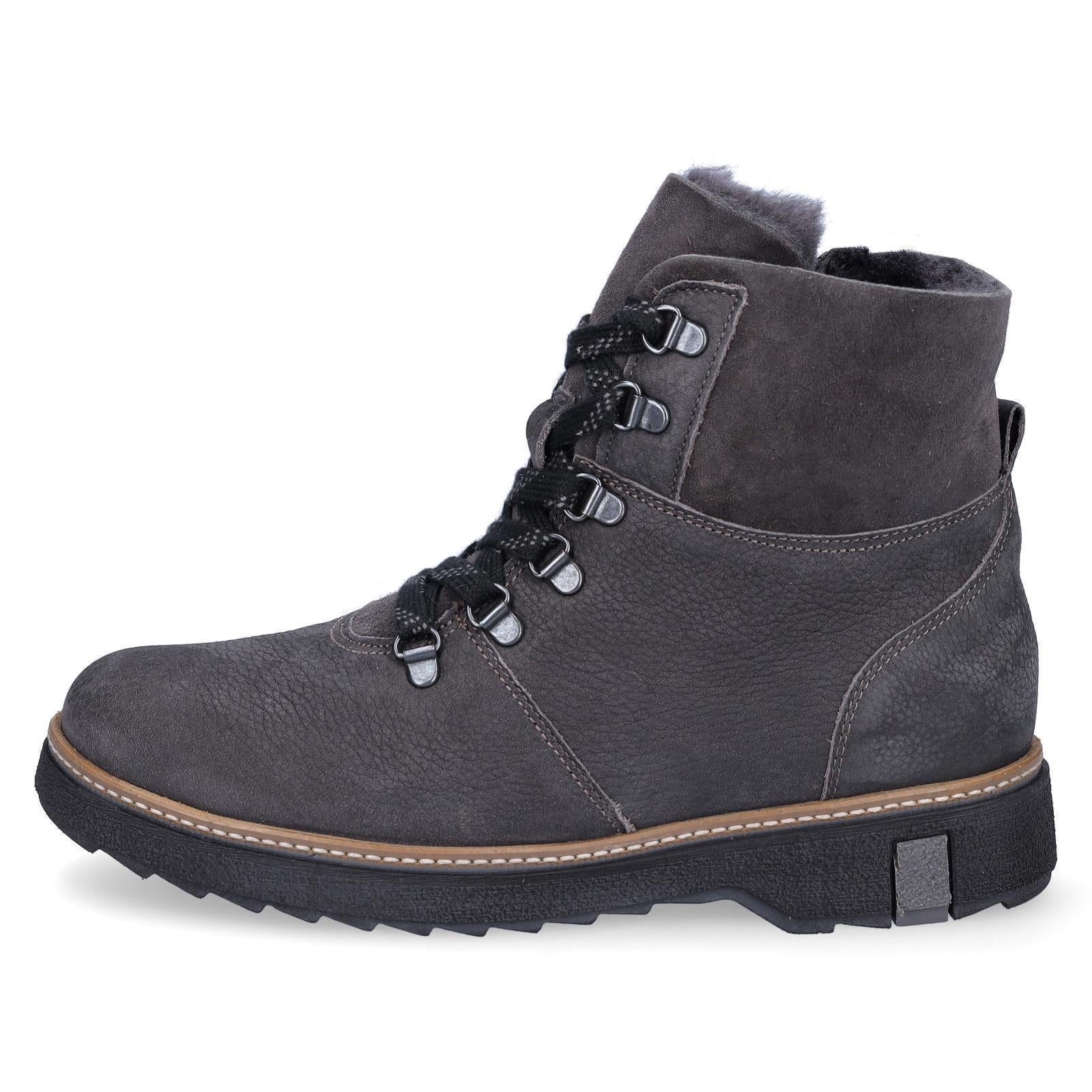Waldläufer women's leather lace-up boot grey