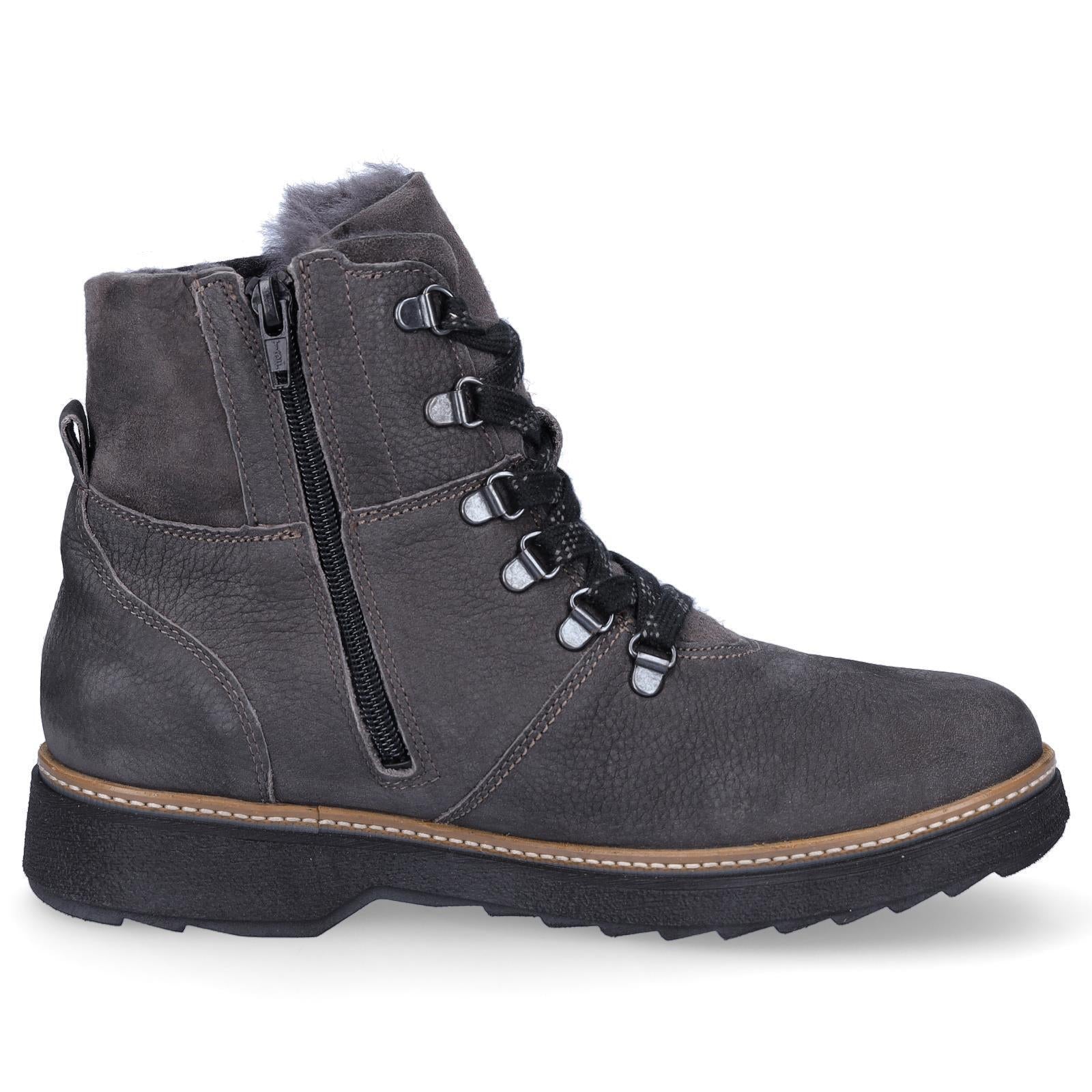 Waldläufer women's leather lace-up boot grey