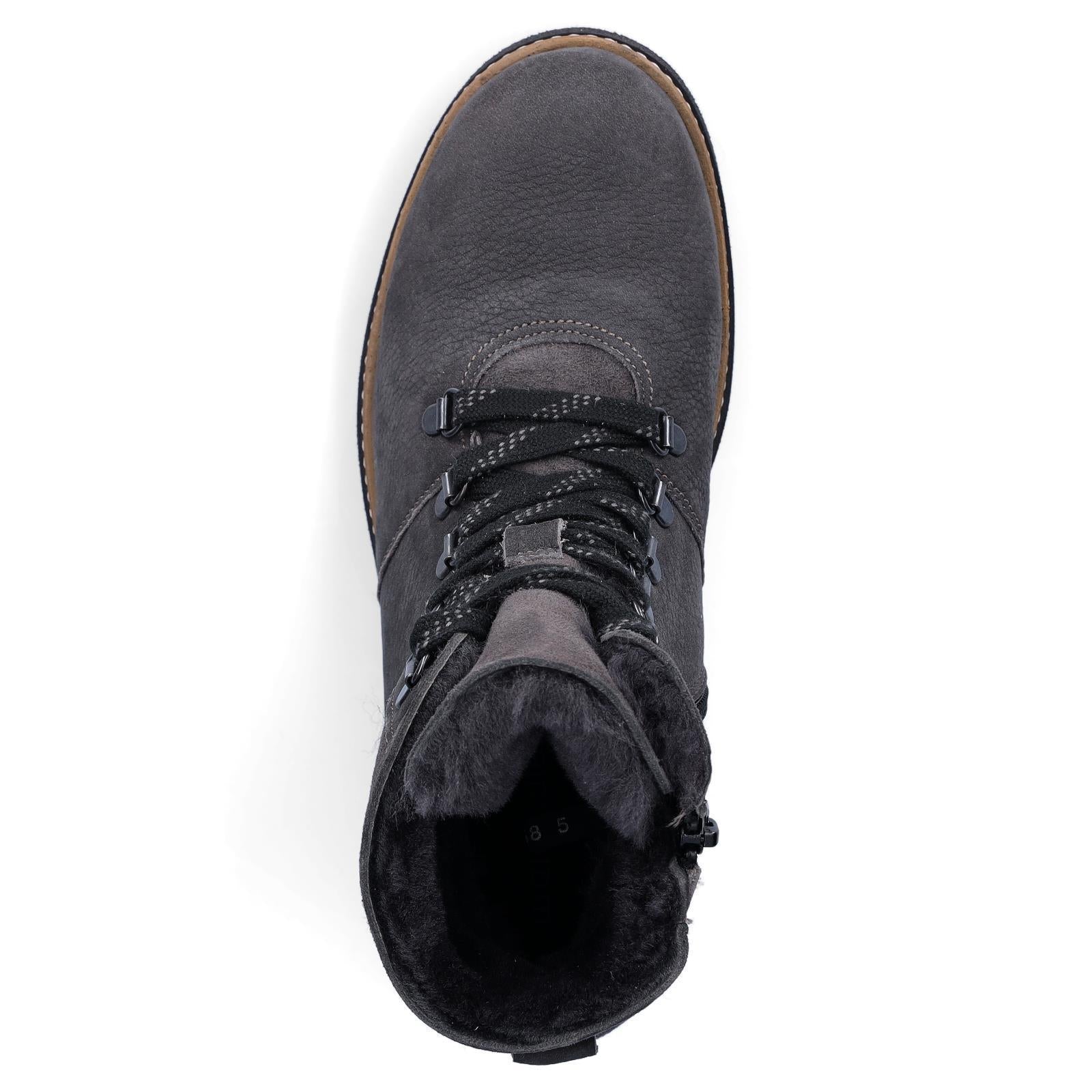 Waldläufer women's leather lace-up boot grey