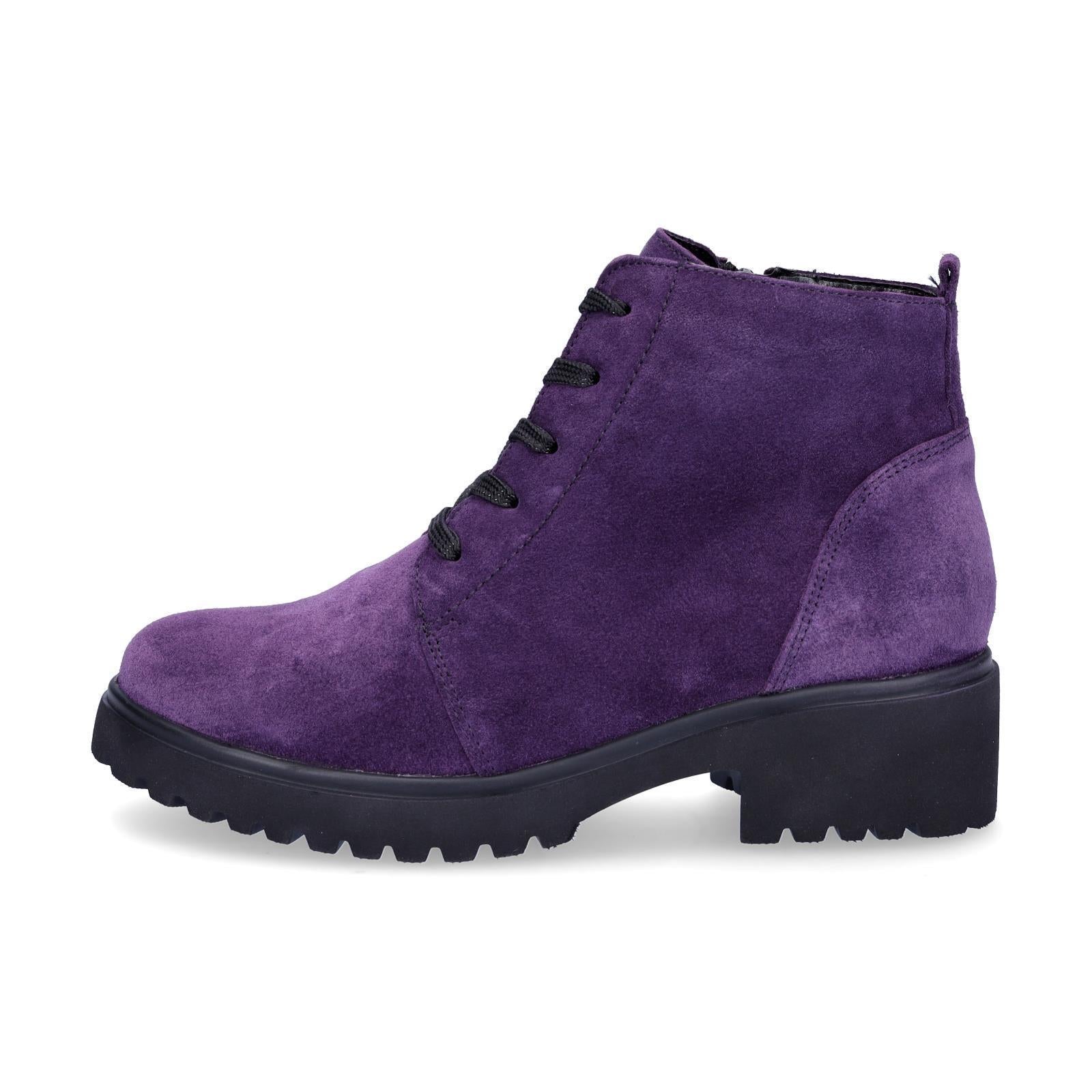 Waldläufer women's lace-up ankle boots Luise purple