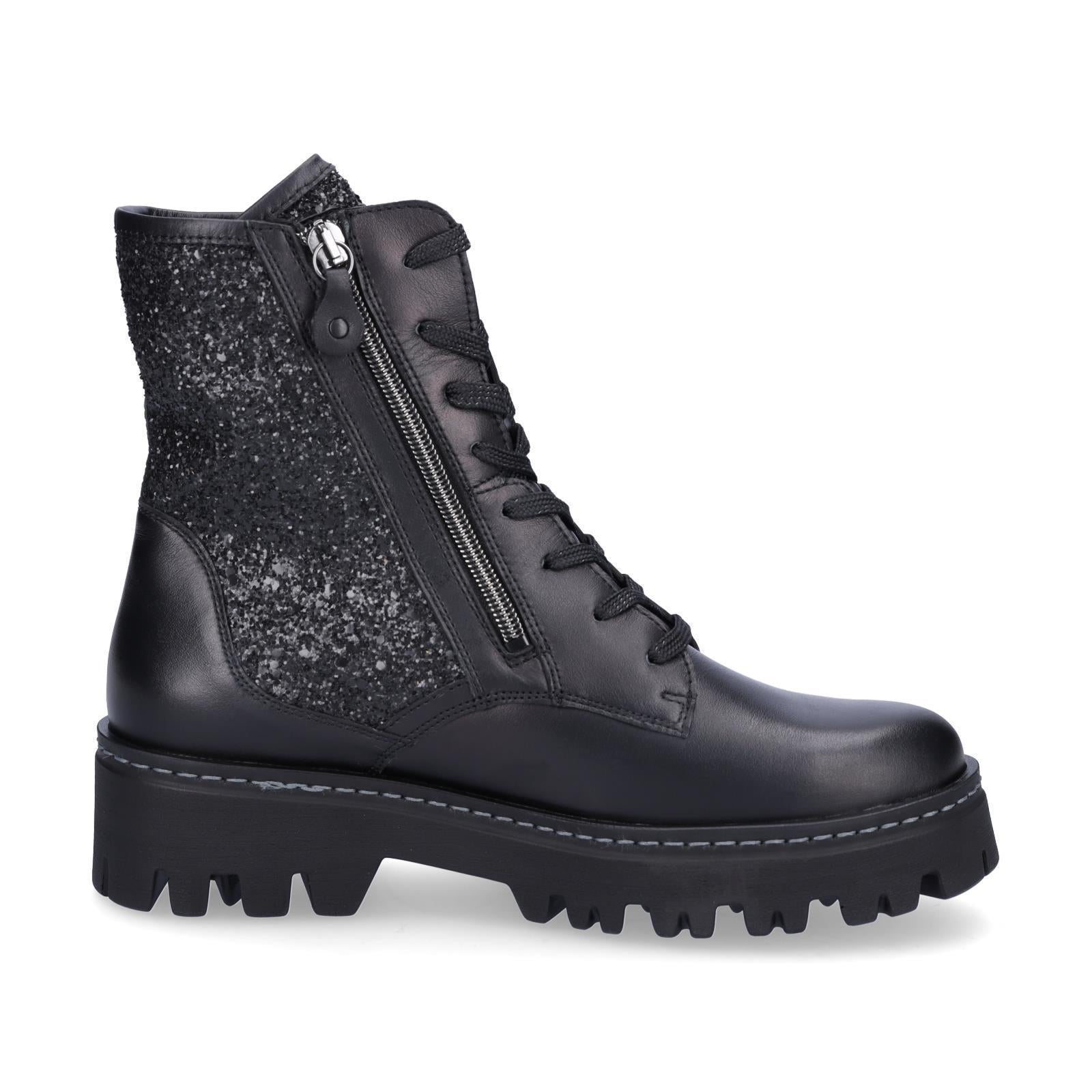 Waldläufer Damen Schnürboot London schwarz