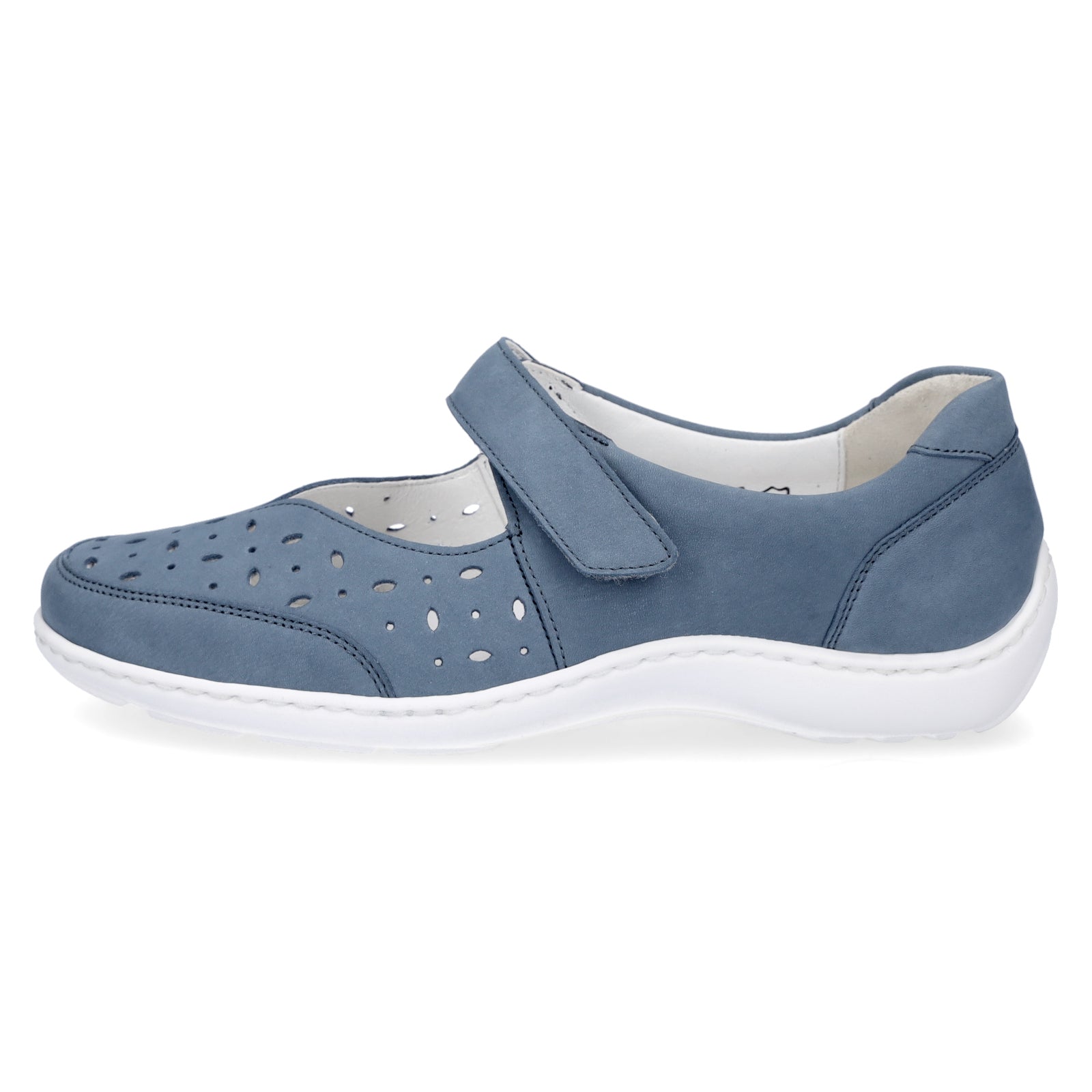Waldläufer women's leather velcro shoe denim blue