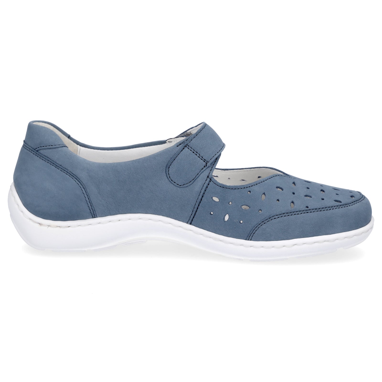 Waldläufer women's leather velcro shoe denim blue