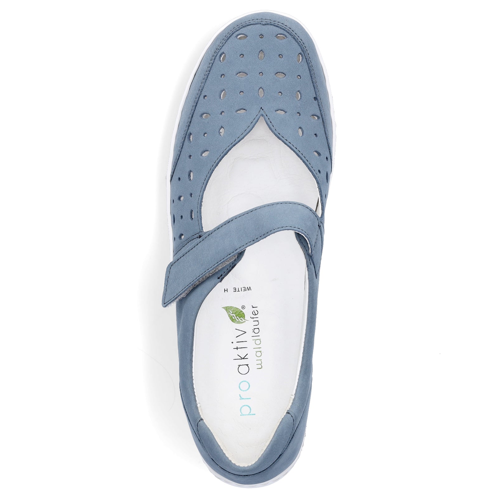 Waldläufer women's leather velcro shoe denim blue