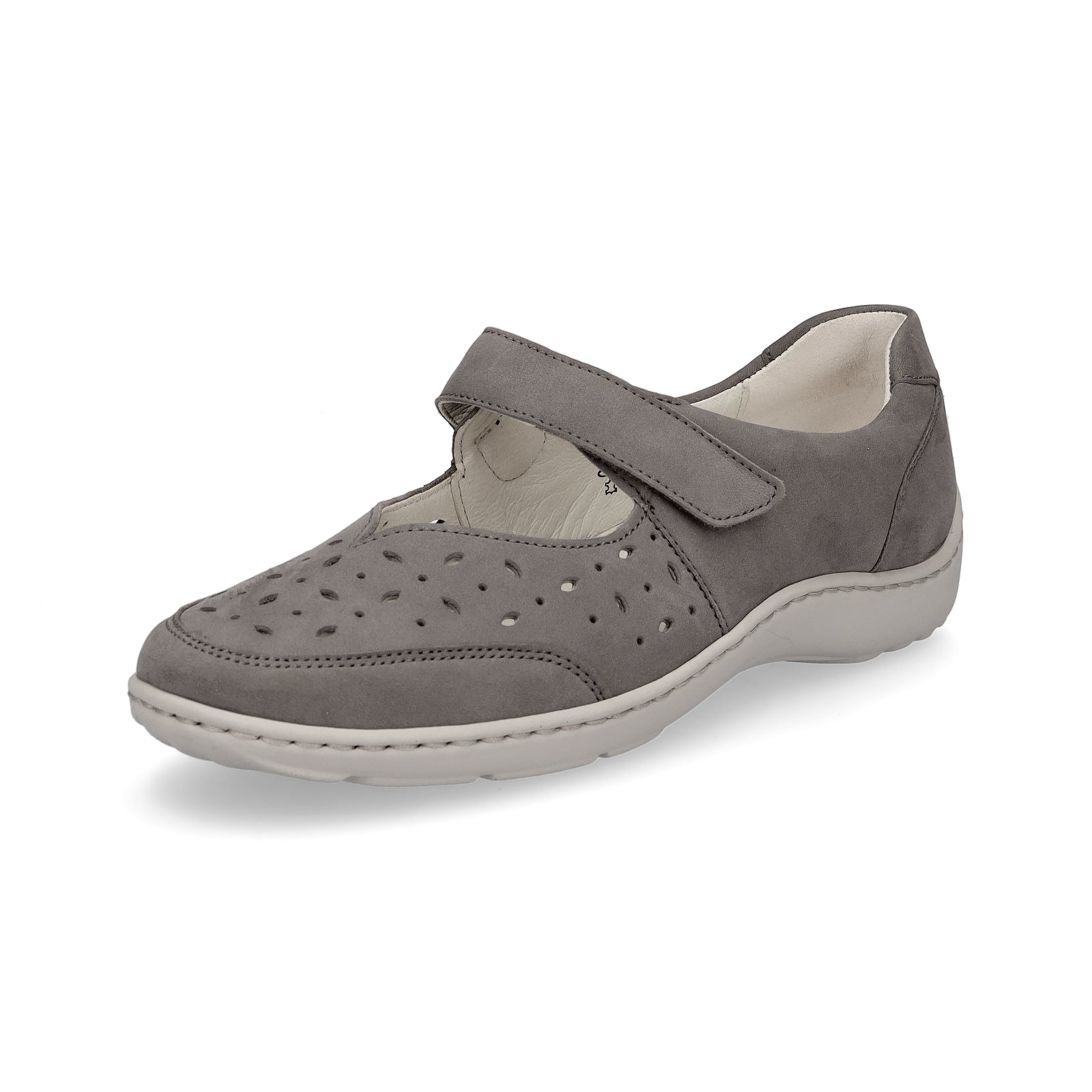 Waldläufer women's leather velcro shoe taupe