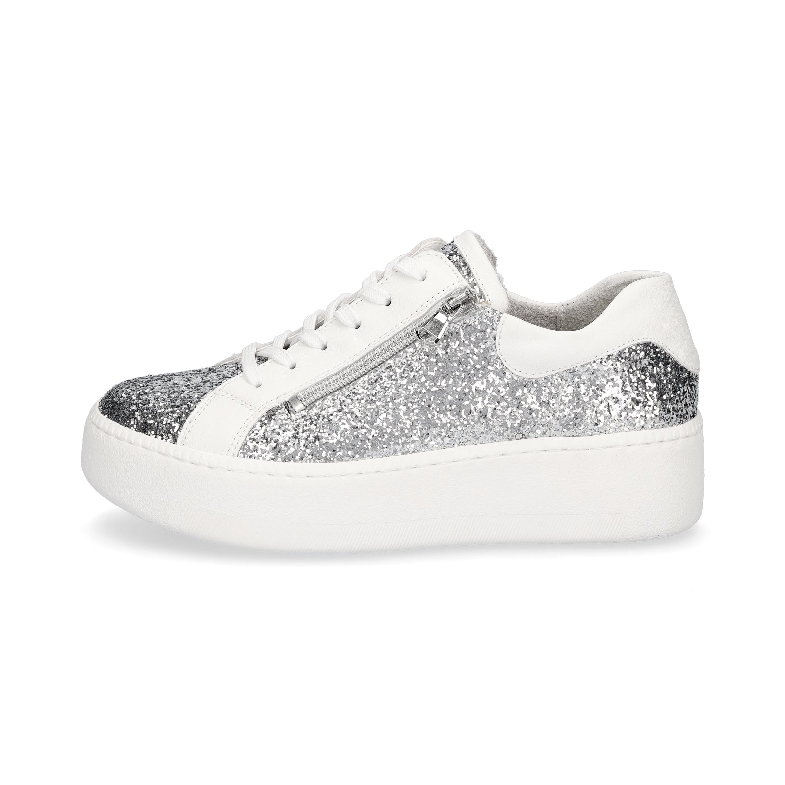 Waldläufer Damen Sneaker Nicky silber weiß Glitzer
