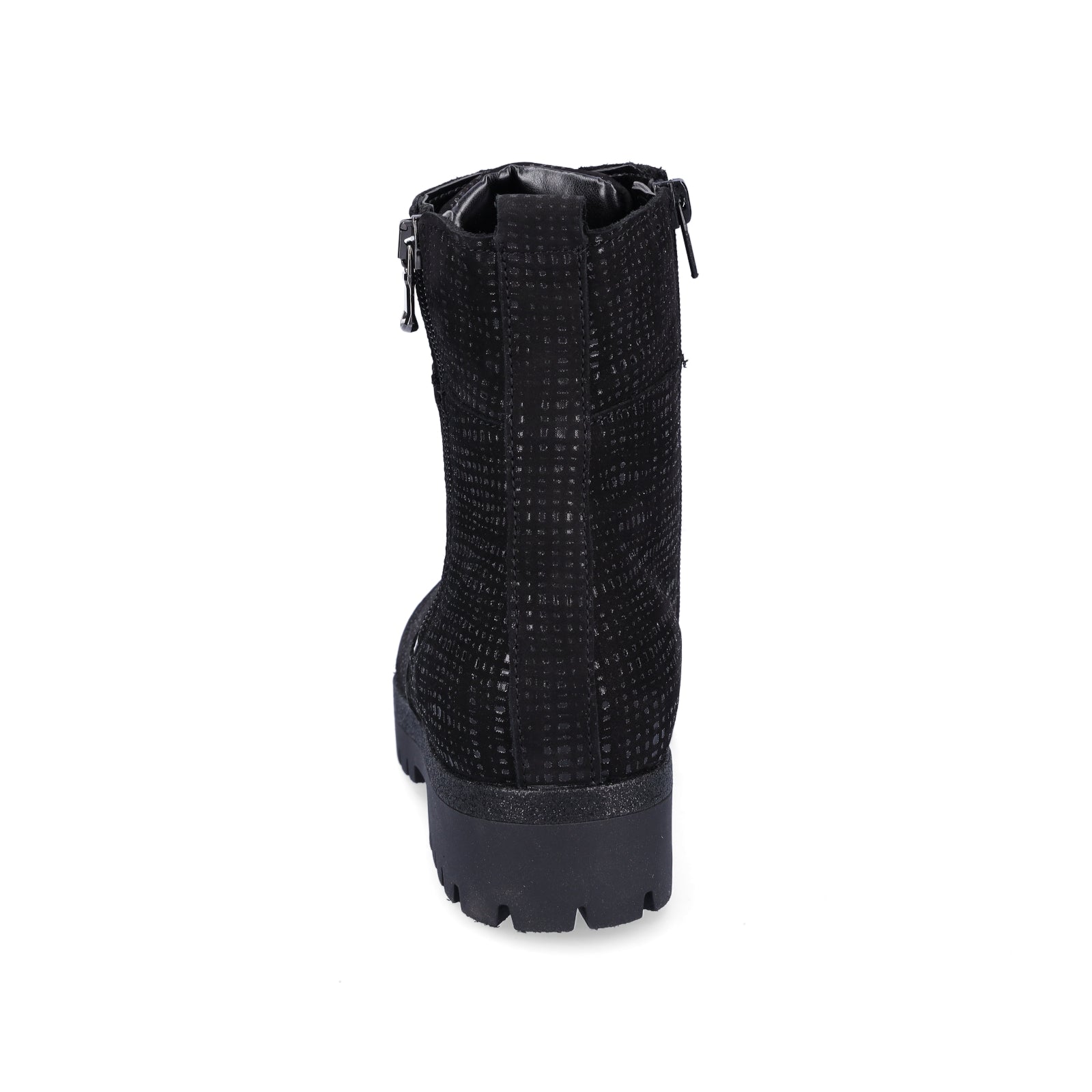Waldläufer Damen Schnürstiefelette schwarz metallic