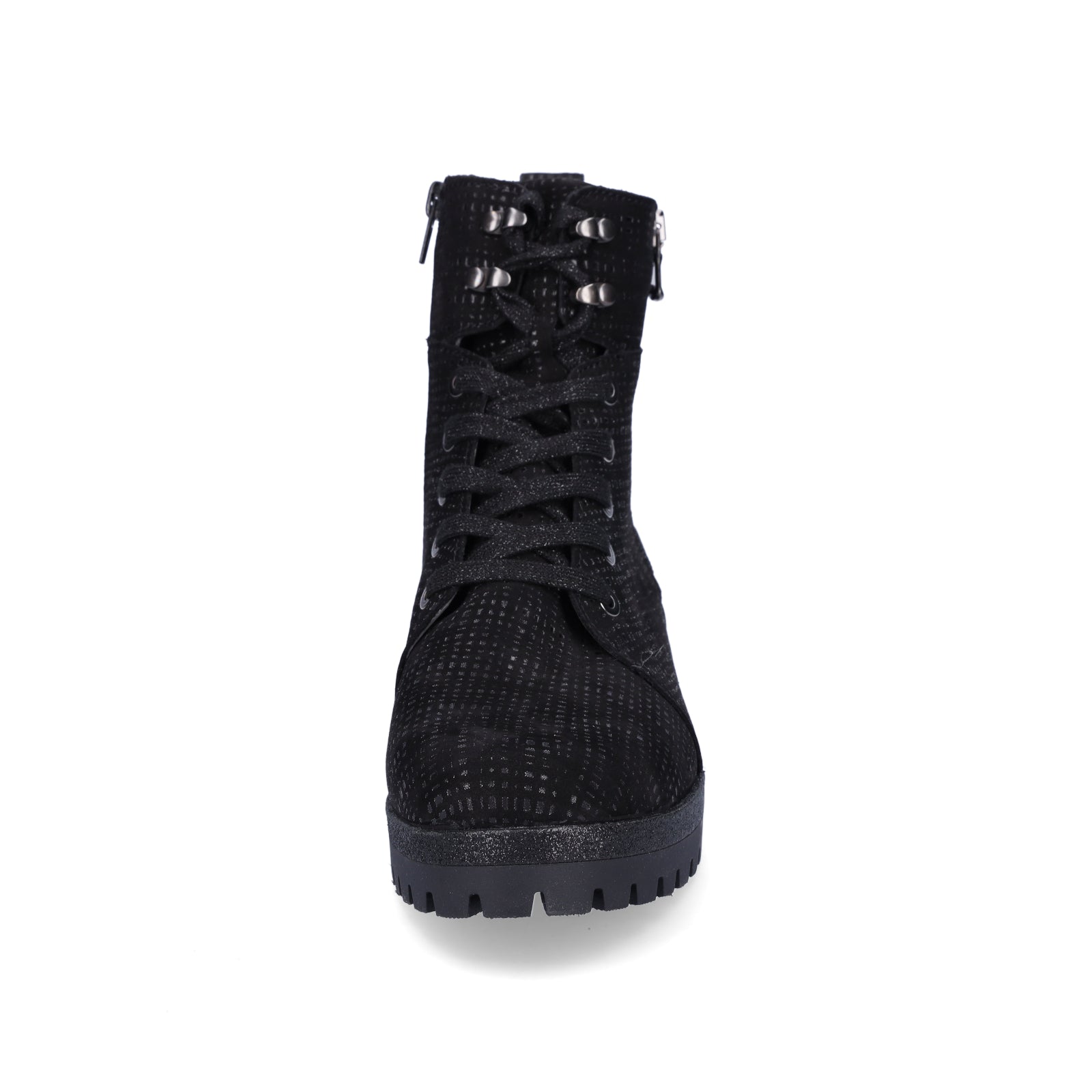 Waldläufer Damen Schnürstiefelette schwarz metallic